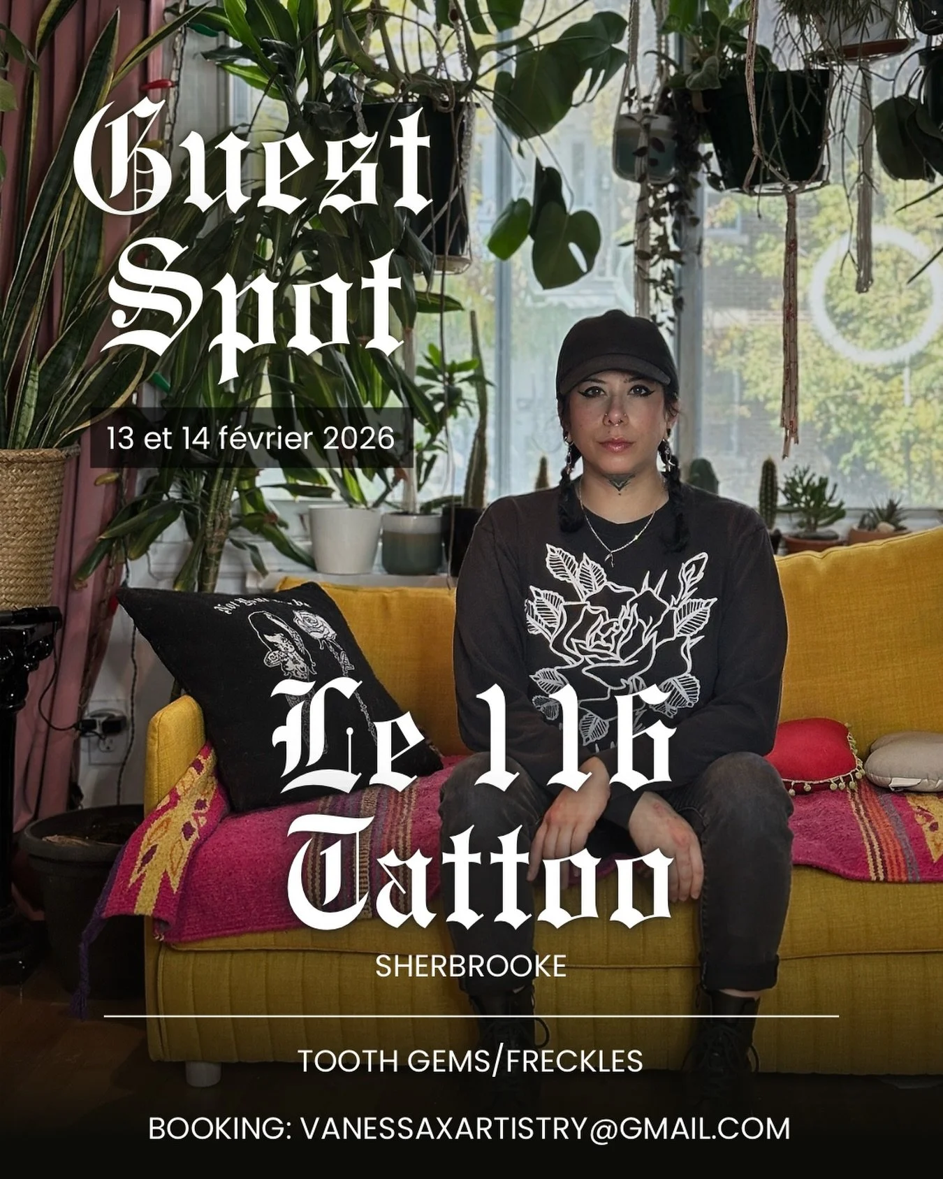 Sherbrooke!! Je vais &ecirc;tre au magnifique @le.116.tattooclub les 13 et 14 f&eacute;vrier pour vous faire briller 🥰

Vous pouvez m&rsquo;&eacute;crire par courriel pour vos rendez vous, je vais aussi prendre des walk-ins les deux jours!

J&rsquo;