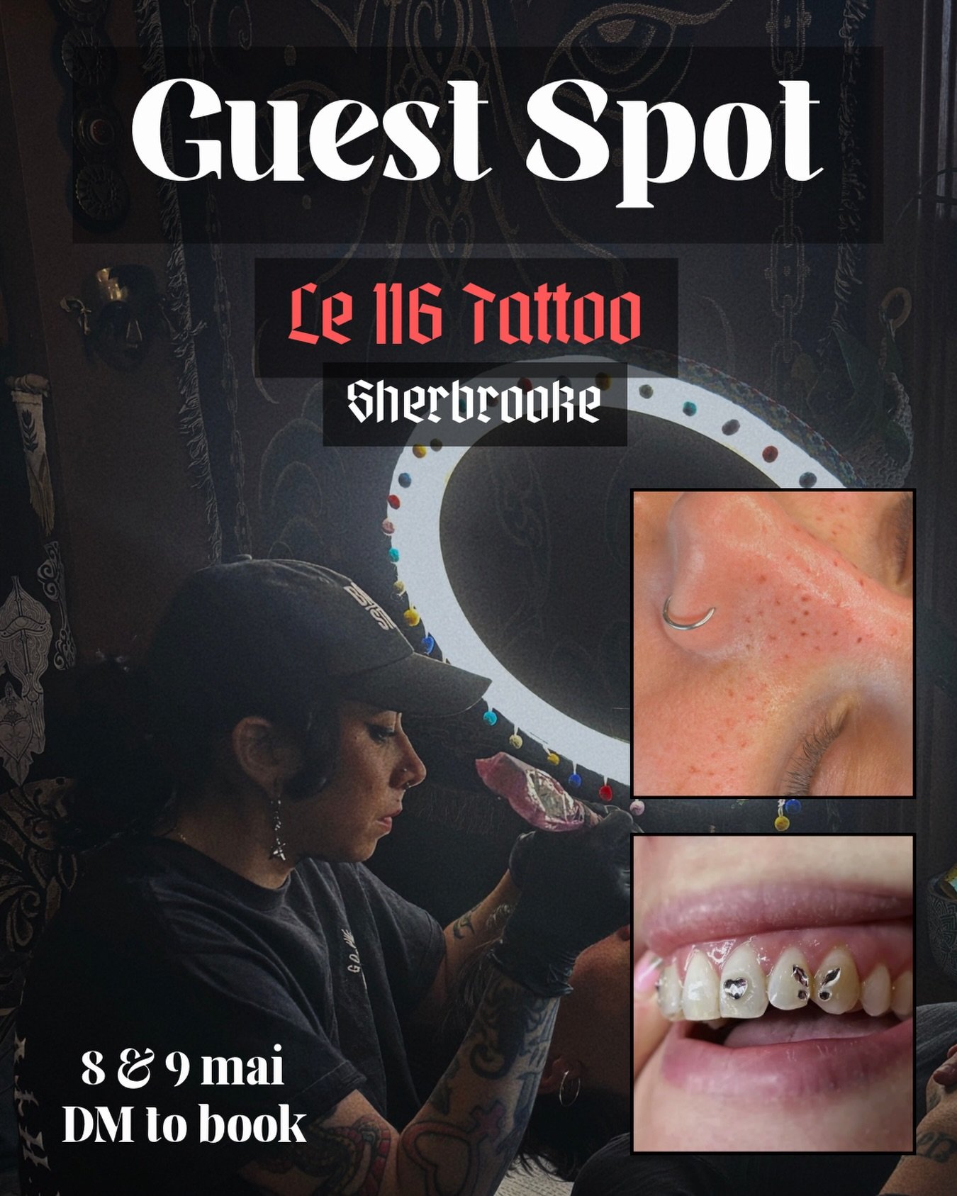 Sherbrooke! Je reviens dans un mois faire des freckles et des tooth gems au magnifique @le.116.tattooclub et j&rsquo;ai trop h&acirc;teeeee 💕

&Eacute;cris moi par DM pour booker ton spot!