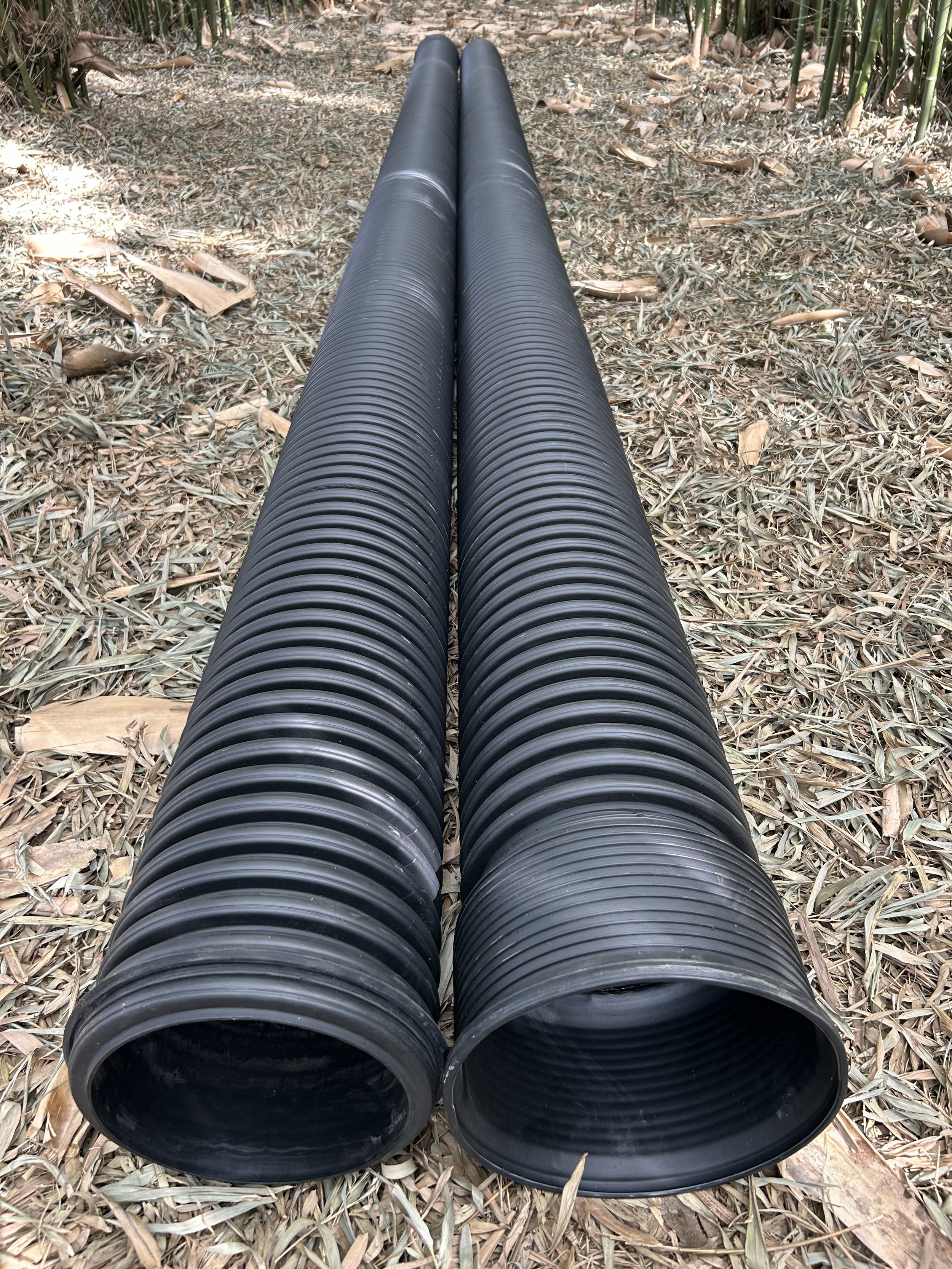 SN8 8" Double Wall Corrugated HDPE 20ft length Black