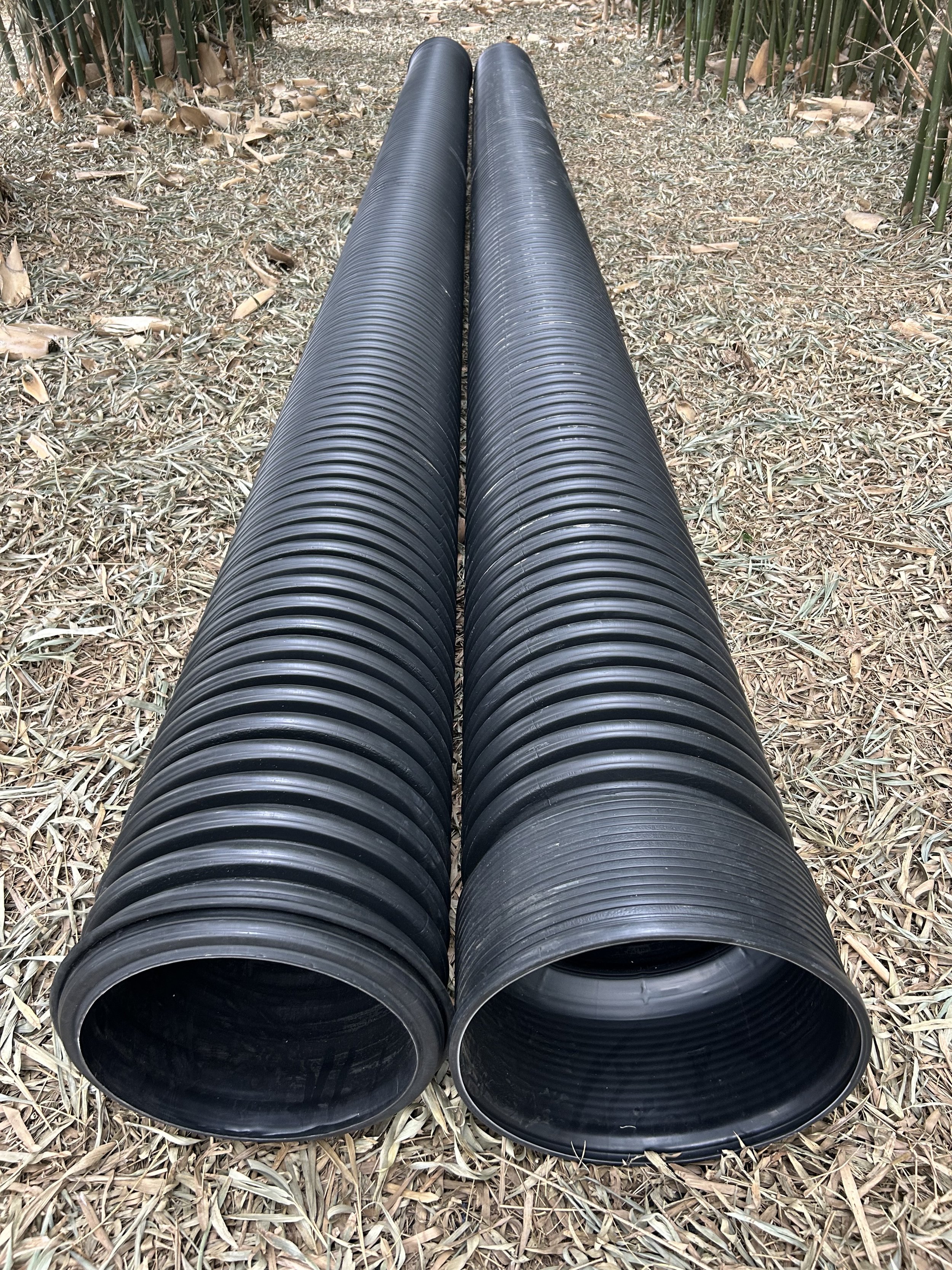 SN8 12" Double Wall Corrugated HDPE 20ft length Black