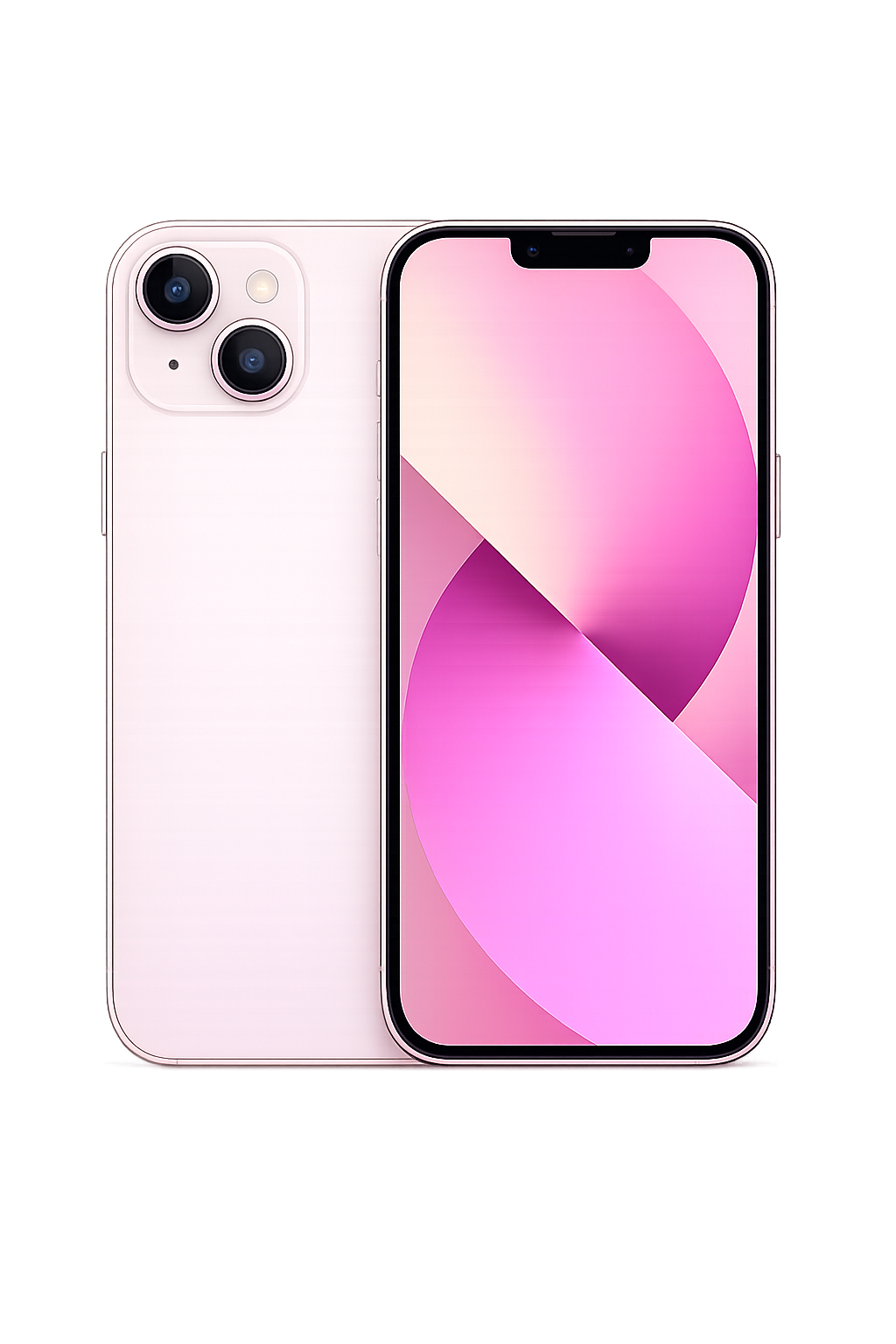 Een witte smartphone met een zwevend scherm dat een kleurrijk abstract design in roze, paars en lichtgeel toont.