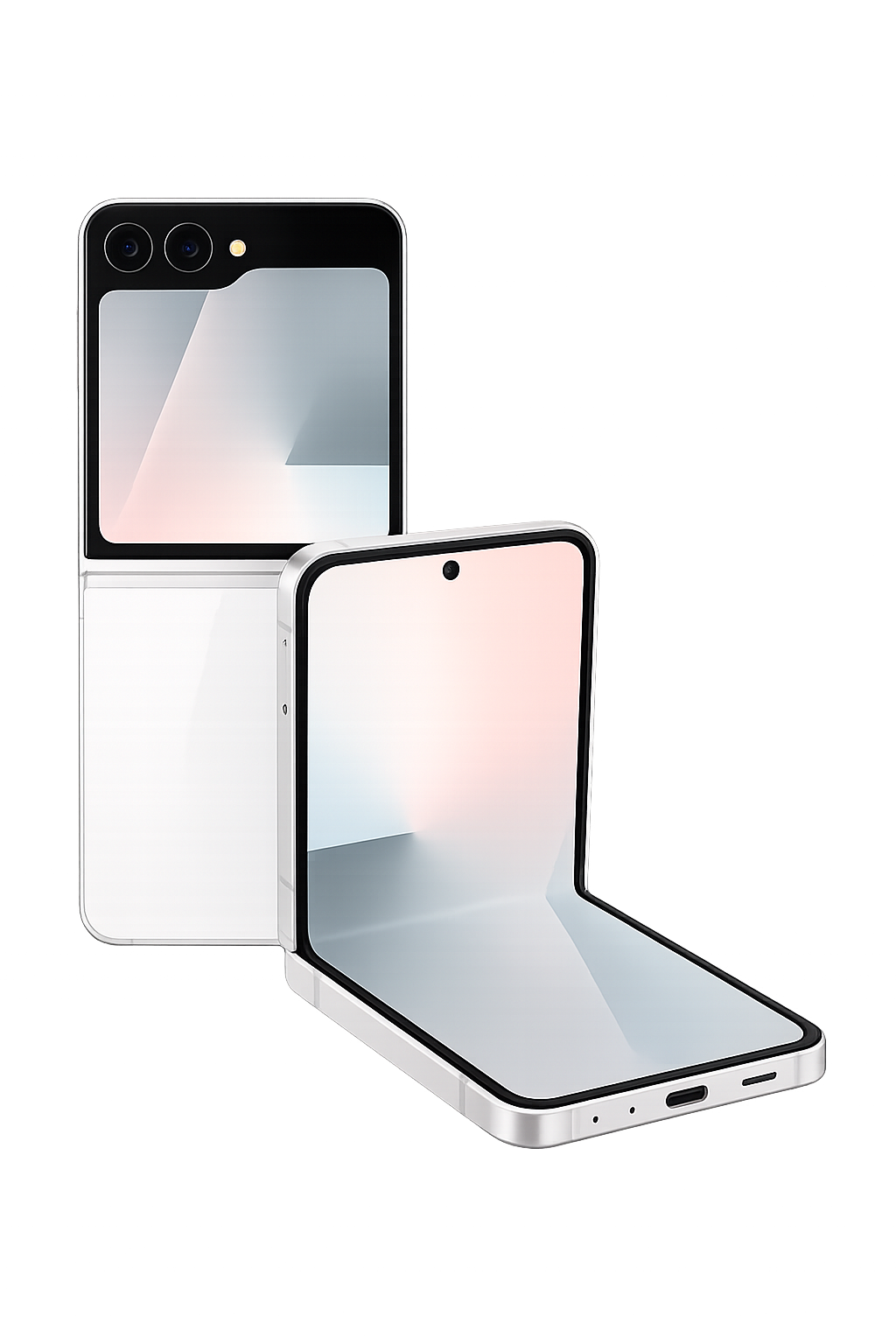 Twee moderne smartphones met grote schermen en incl. dual-camera.