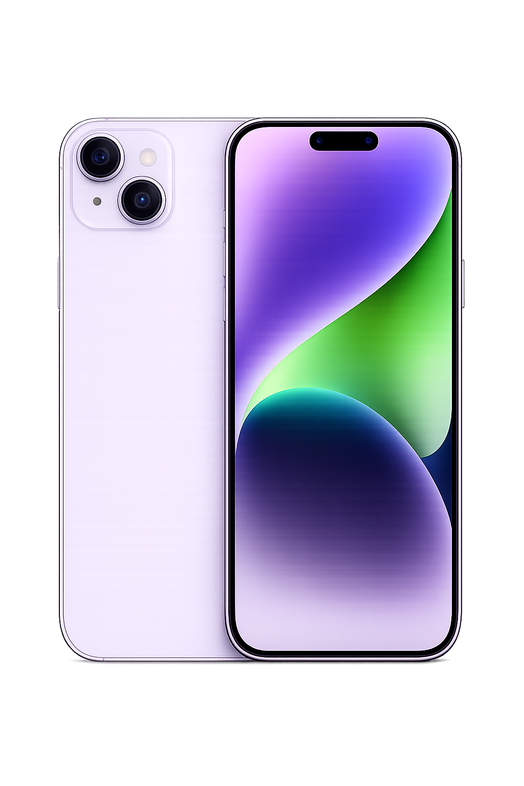 Een witte smartphone met een groot scherm en dubbele camera's aan de achterkant, naast een ander model met een zwart rand en kleurrijk display.