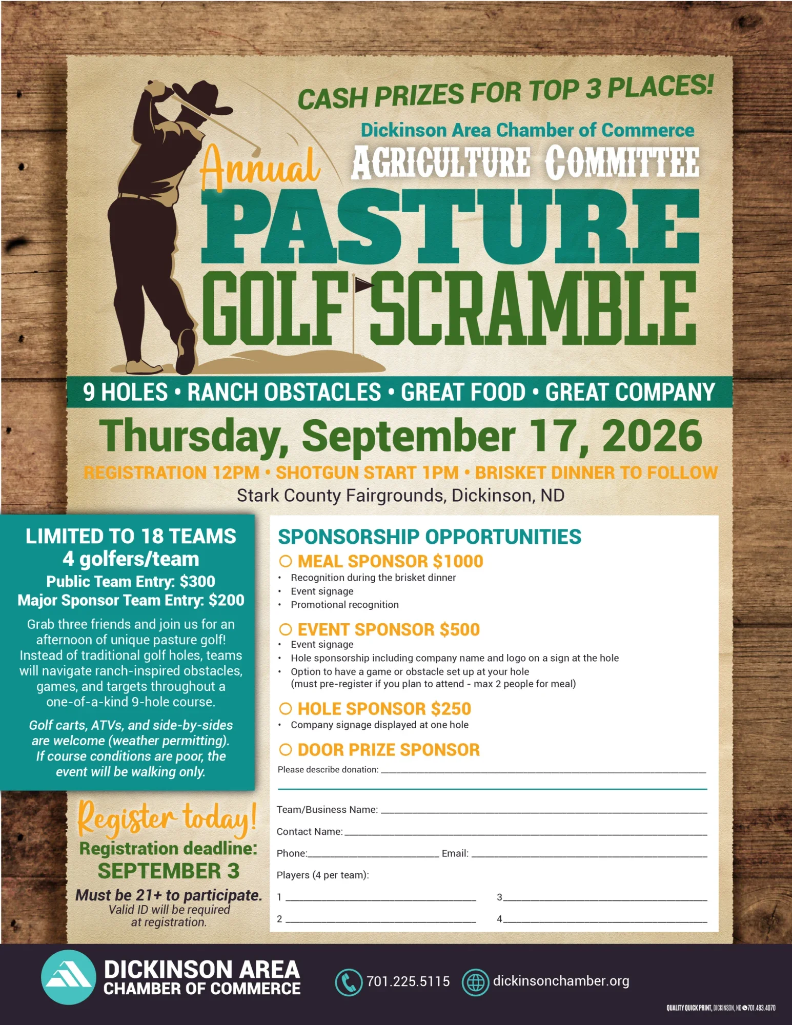 Pasture Golf | Dickinson Chamber of Commerce