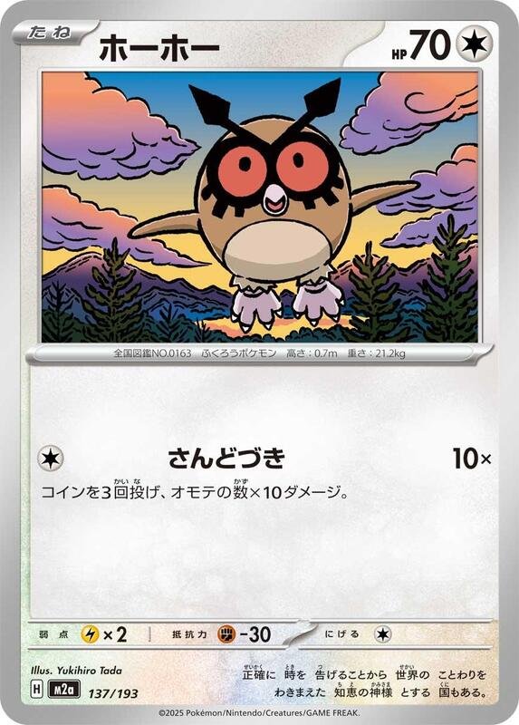 Hoothoot 137/193 Near Mint