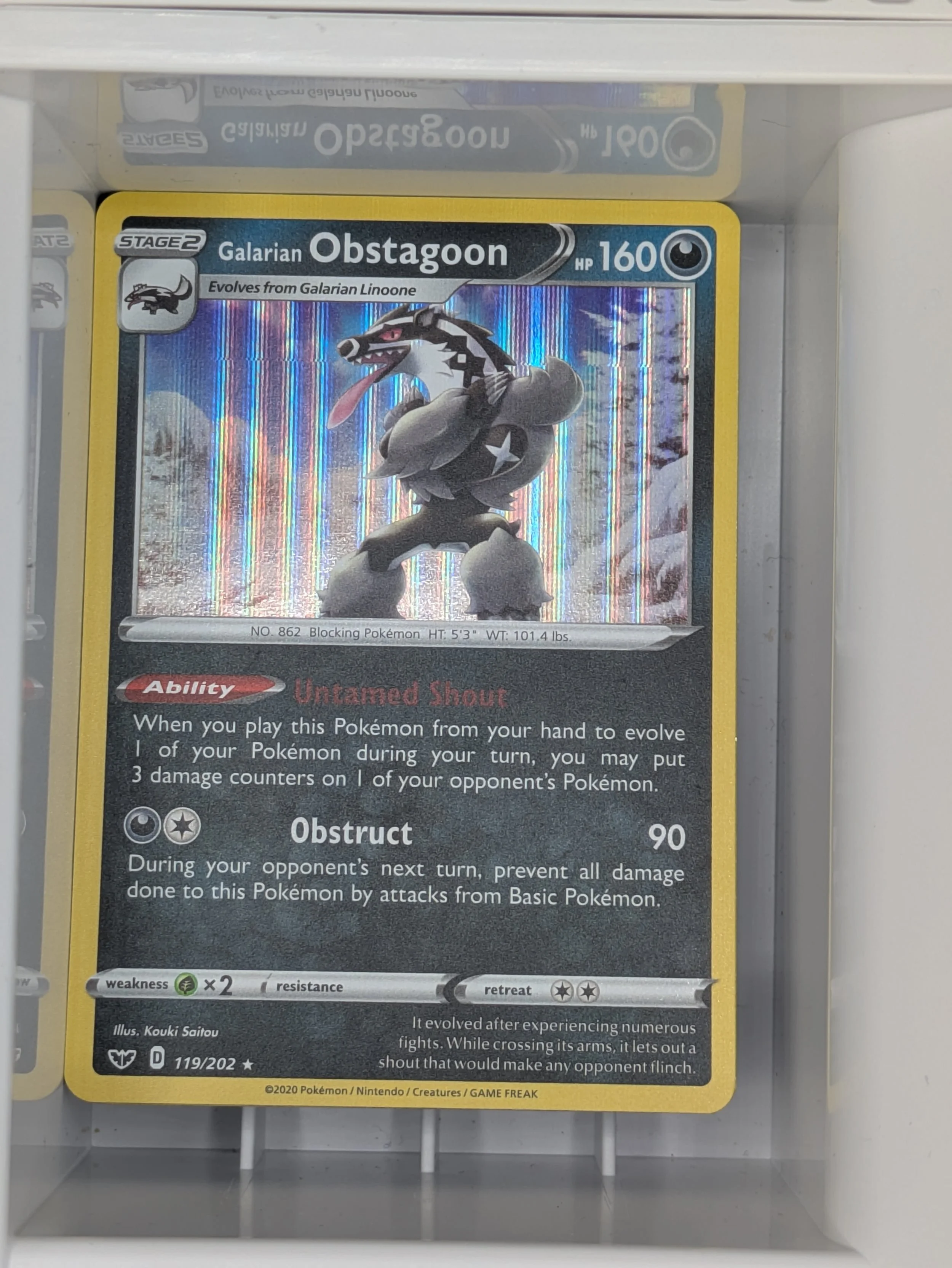 Galarian Obstagoon 119/202 Holo Light Played