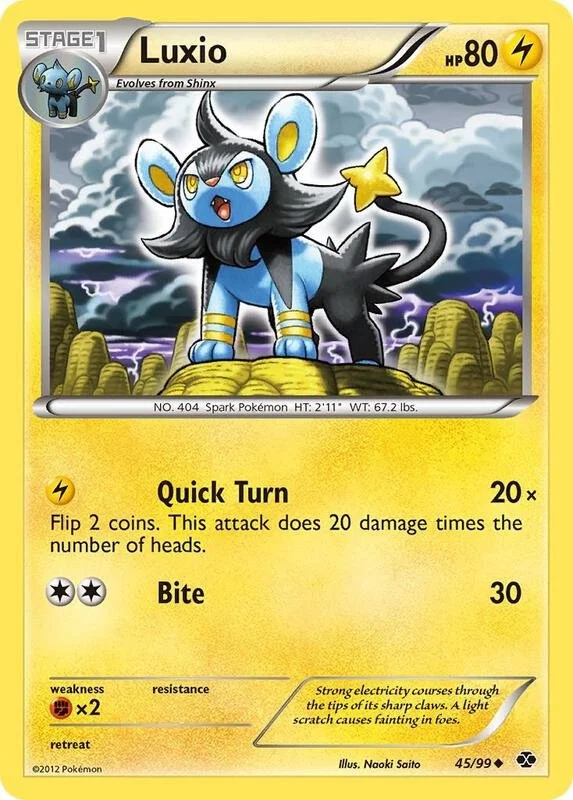 Next Destinies - Luxio 45/99 Reverse Holo (Light Played)