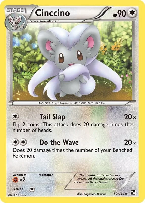 B&W - Cinccino 89/114 Non Holo (Light Played)