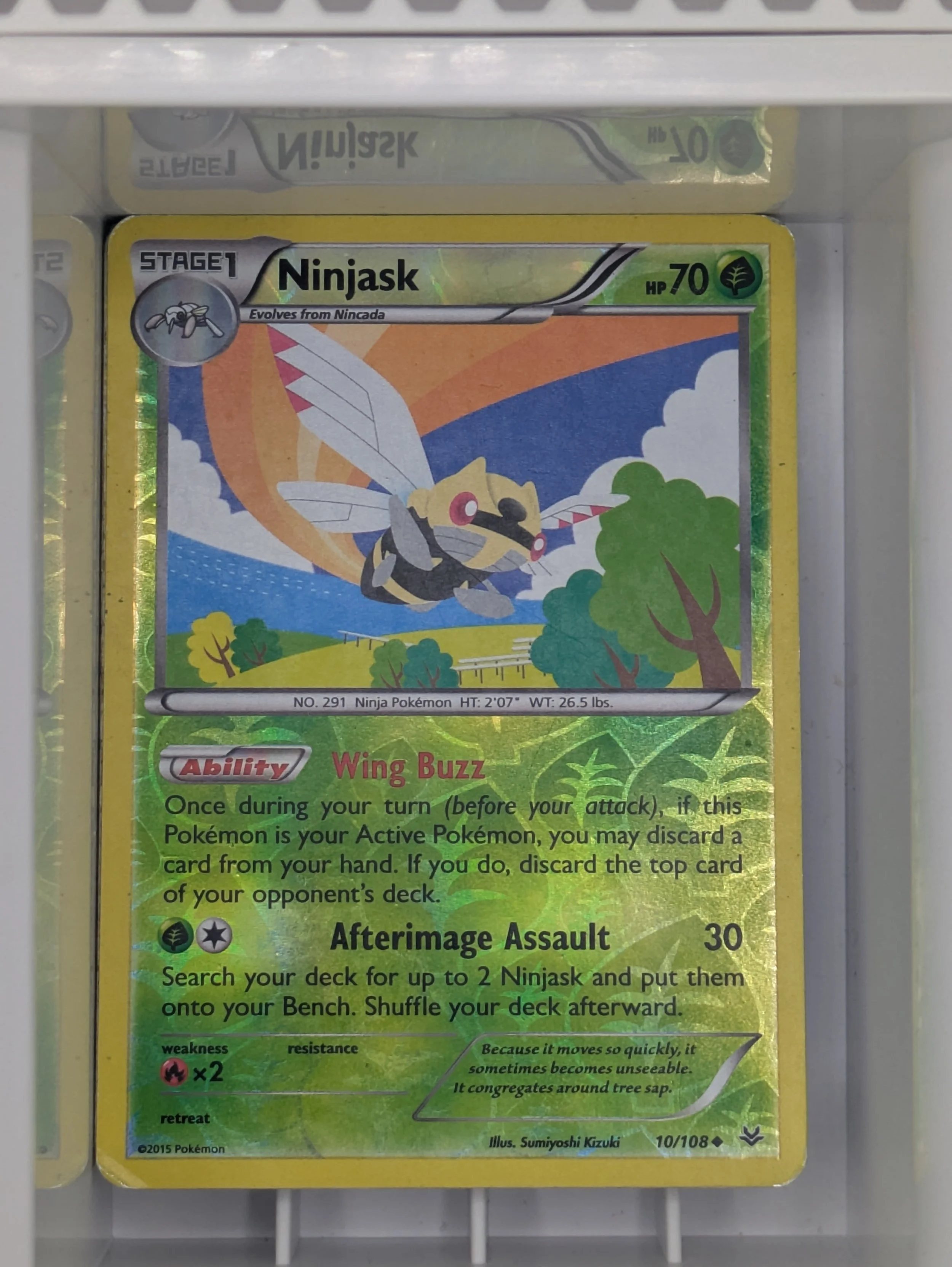 Roaring Skies - Ninjask 10/108 Reverse Holo Mild Played
