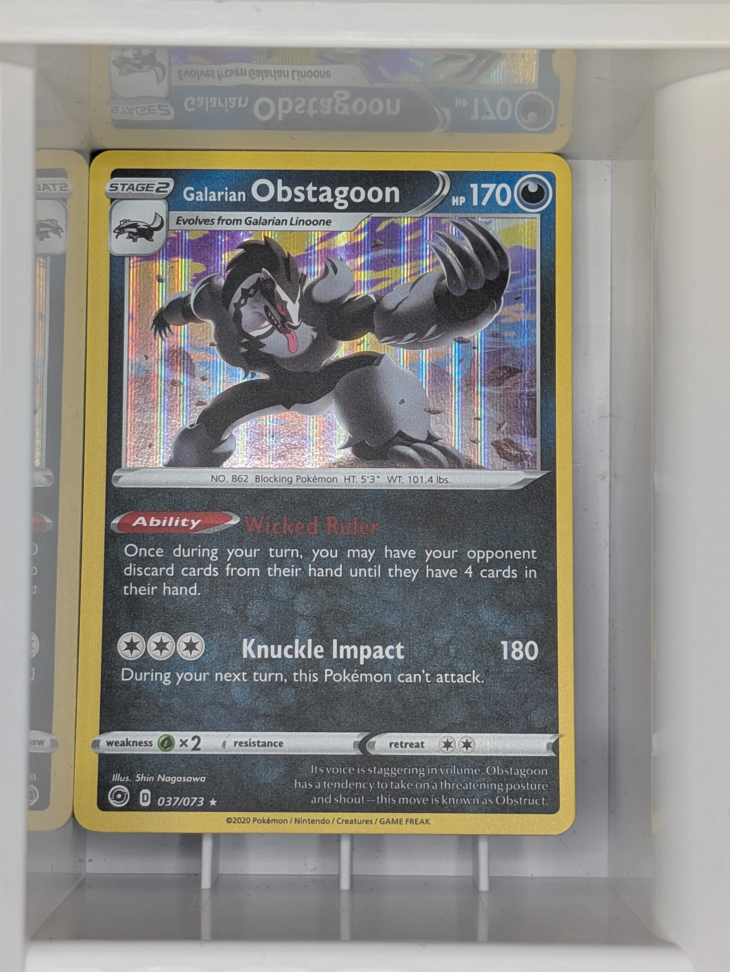 Galarian Obstagoon 37/73 Holo Light Played