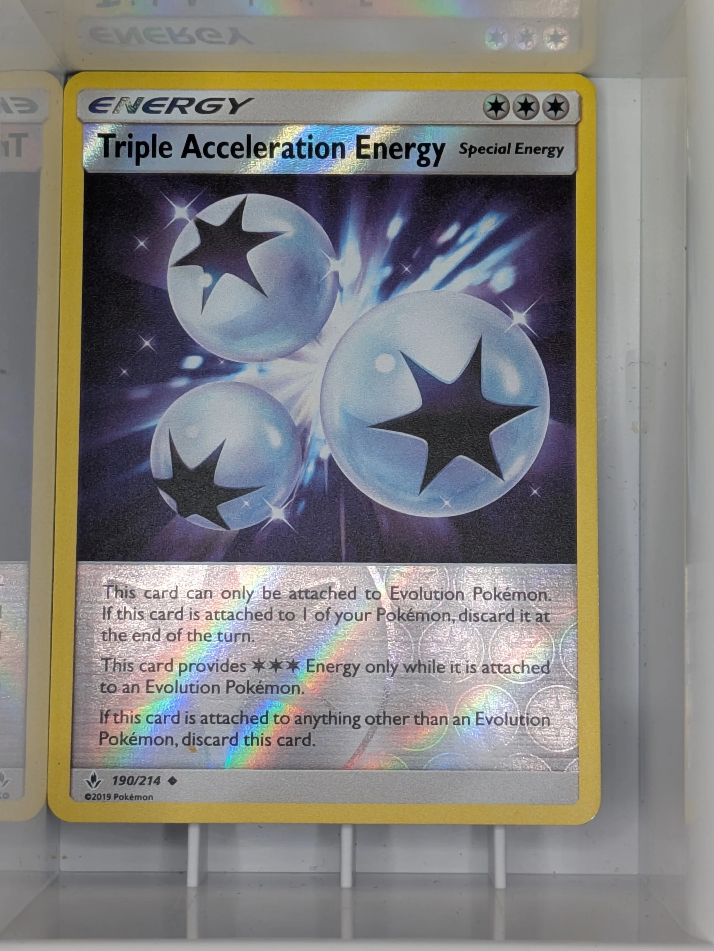 Triple Acceleration Energy 190/214 Reverse Holo Light Played