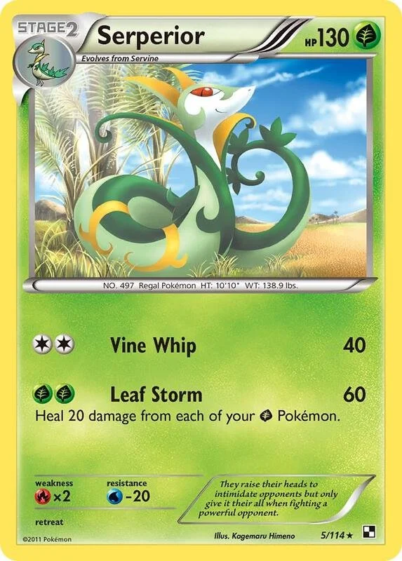 B&W - Serperior 5/114 Non Holo (Heavy Played)