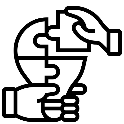 Geometric drawing of an outline square with sections divided by vertical, horizontal, and diagonal lines.