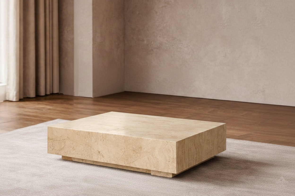 Monolite Travertino Coffee Table