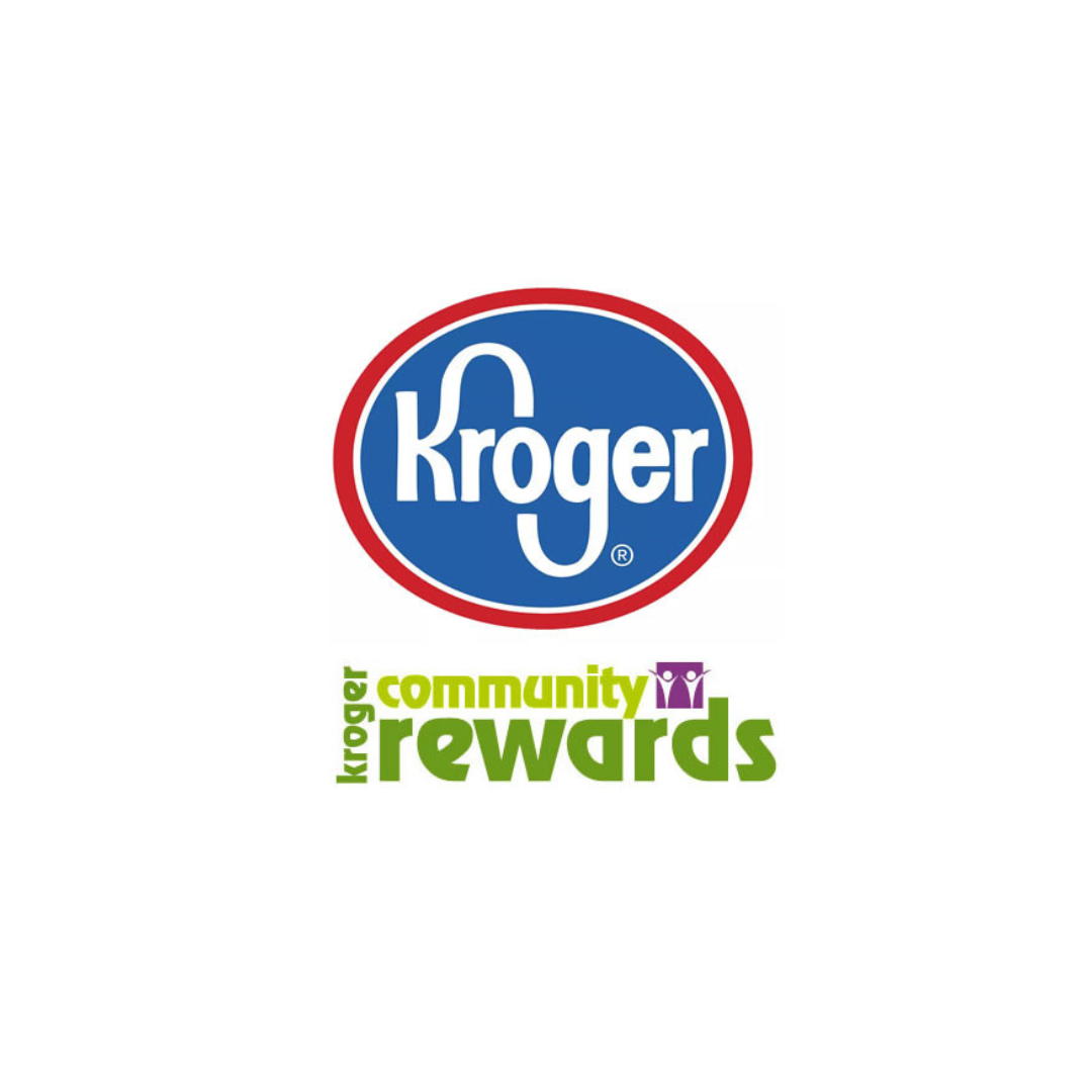 Kroger Rewards logo with a blue and red Kroger emblem and green text for Kroger Community Rewards.
