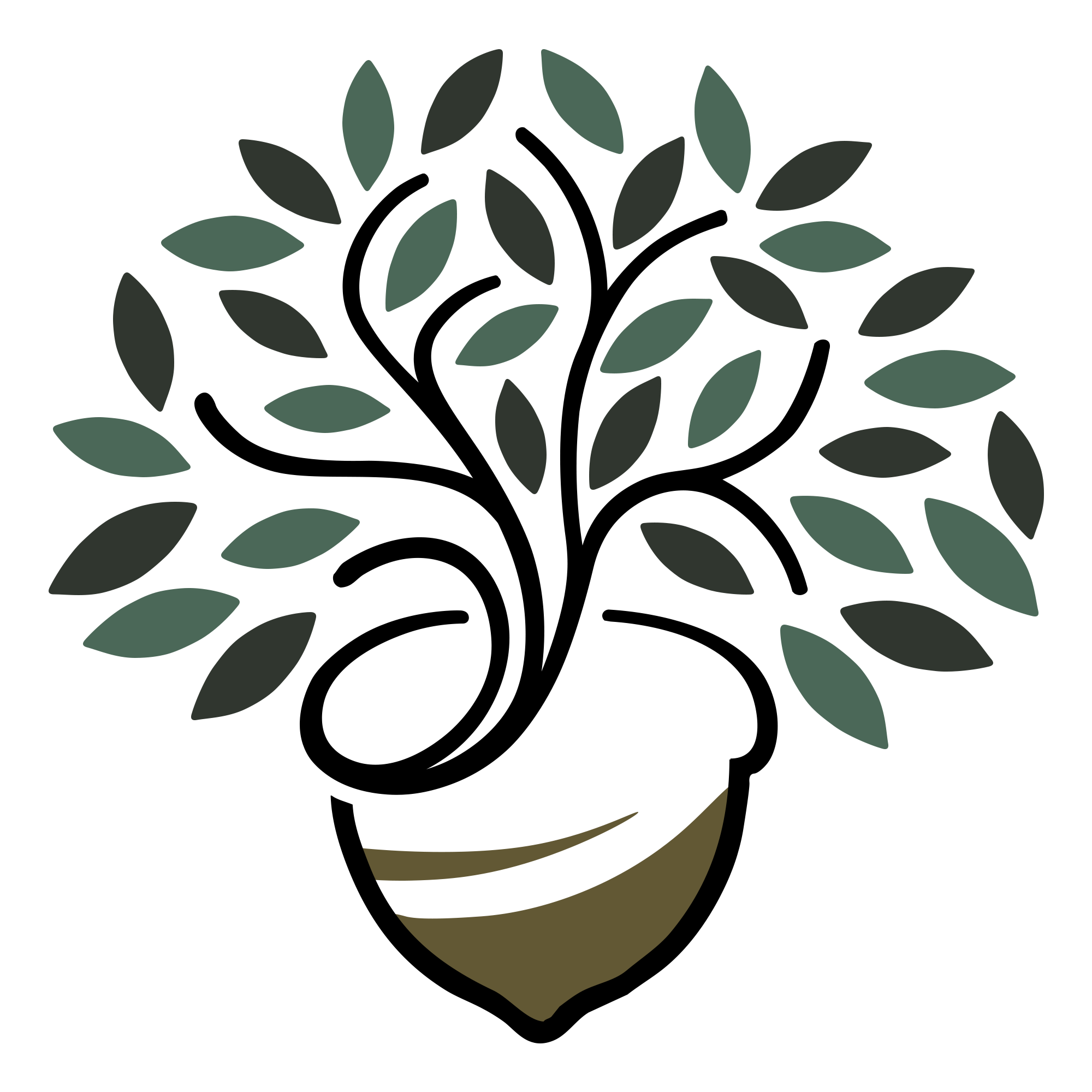 Illustration of a potted plant with large leaves.