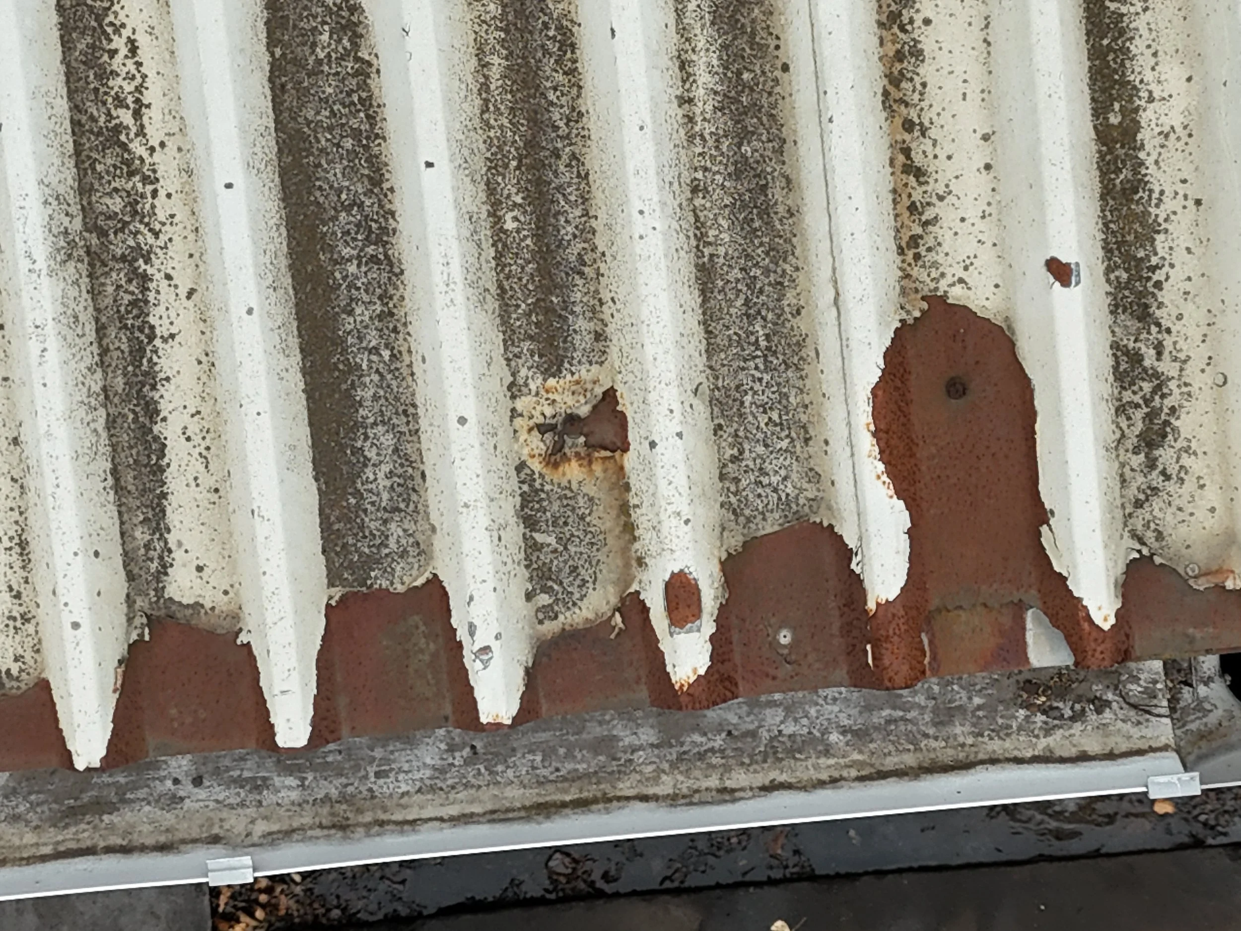 Severe cut edge corrosion to an industrial unit roof