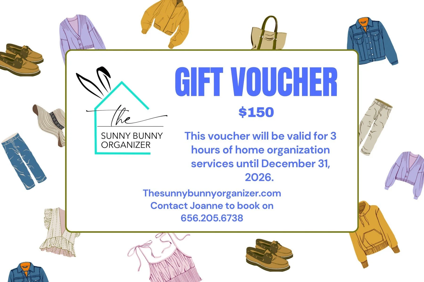 Home Organization Gift Voucher $150    (INSTANT DIGITAL DOWNLOAD)