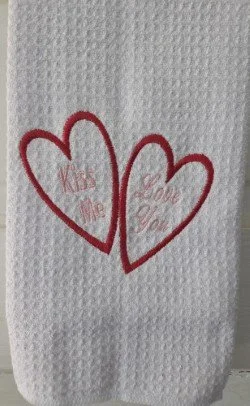 Valentine Waffle Weave Tea Towel