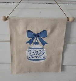 Elegant Blue & White Ornament Wall Hanging