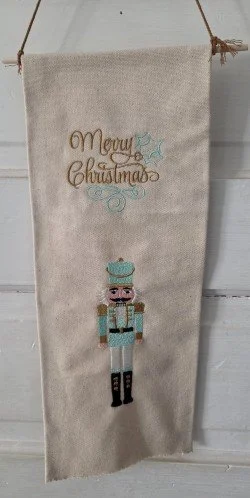 Seafoam Nutcracker Christmas Banner