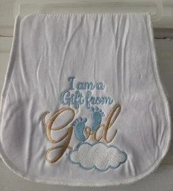 I Am a Gift from God Burp Cloth