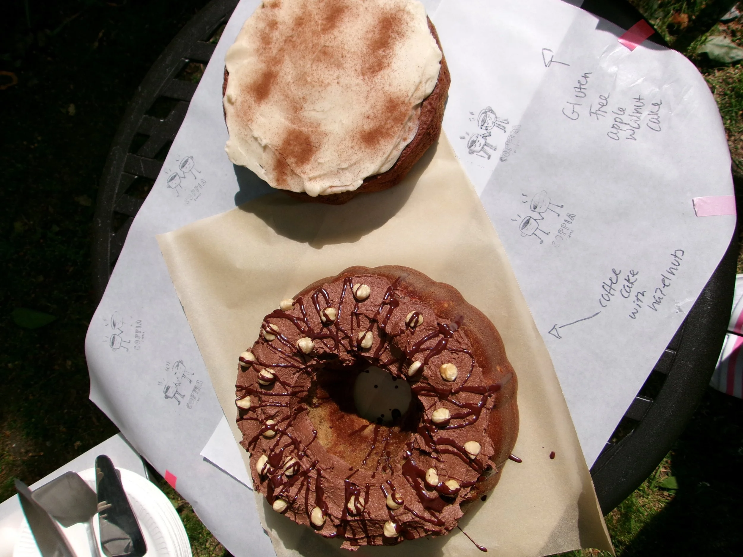 coffee cake and apple cake