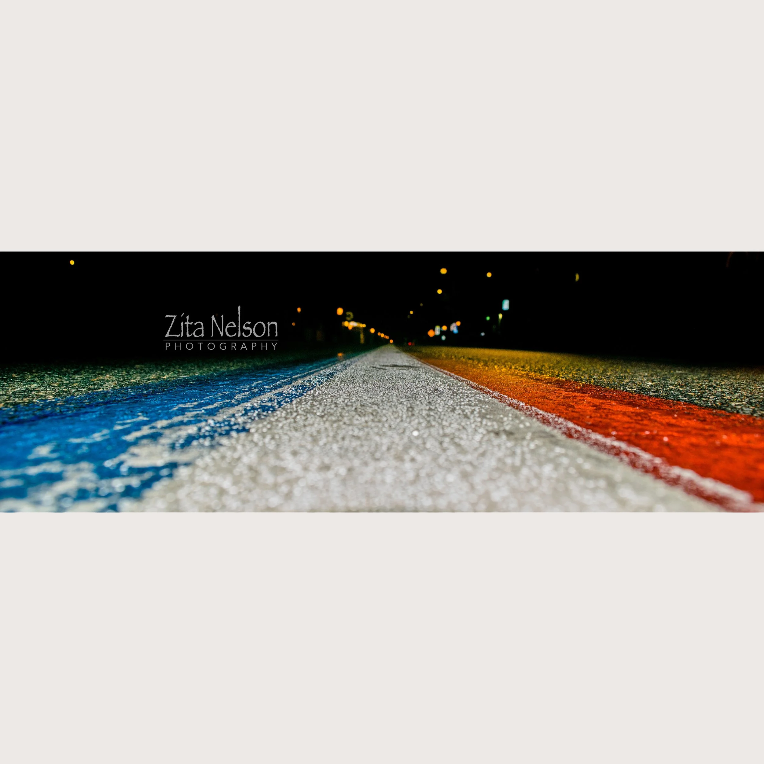 Bristol RI Red White and Blue street stripes Photograph