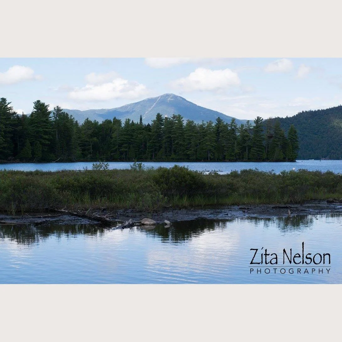 Photograph of reflective mountain at Lake Placid, NY