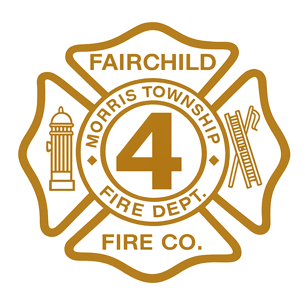 Fire department badge for Moores Township Fire Co. No. 4, with symbols of a fire hydrant and extension ladder.