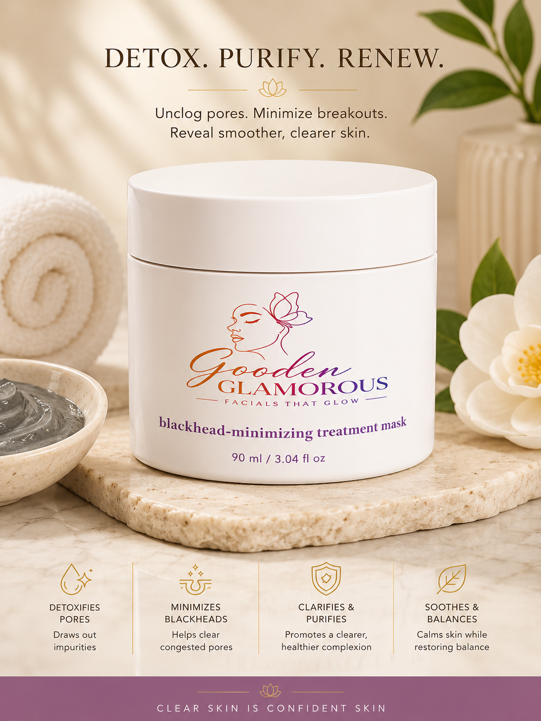 Blackhead-minimizing treatment mask