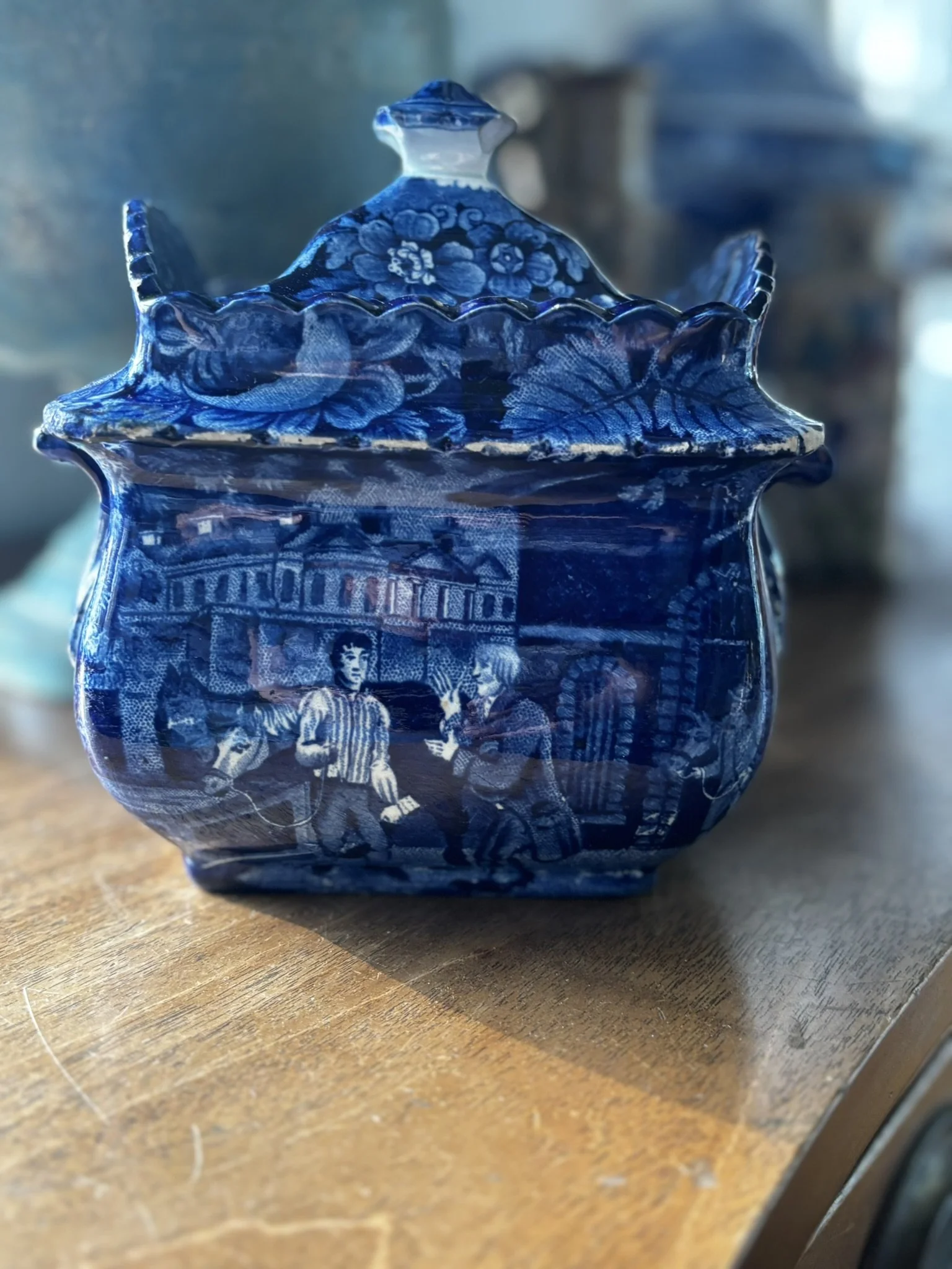 Staffordshire Sugarpot 'Master and Stableboy'