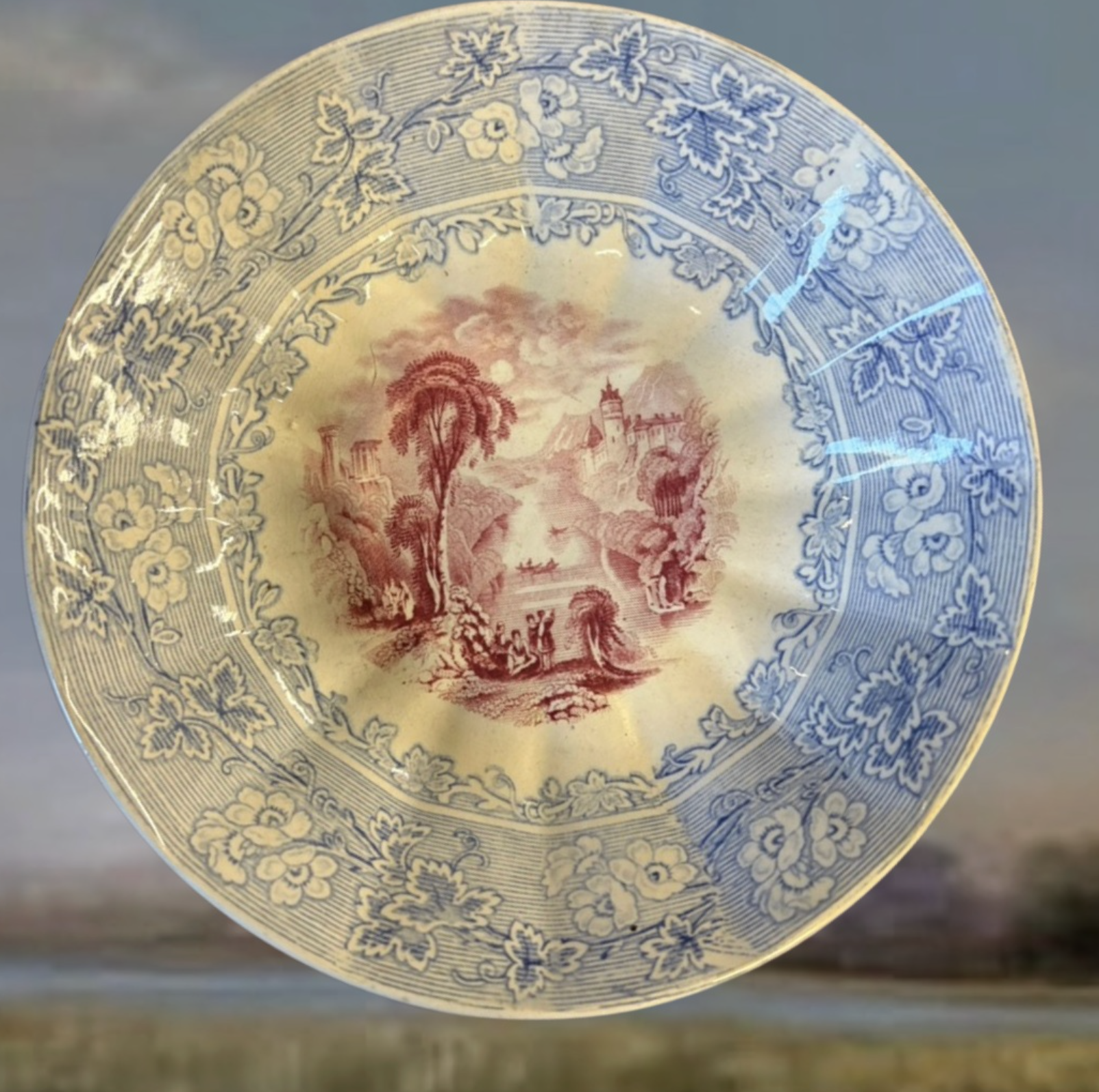 Meigh Two Color Transferware Saucer