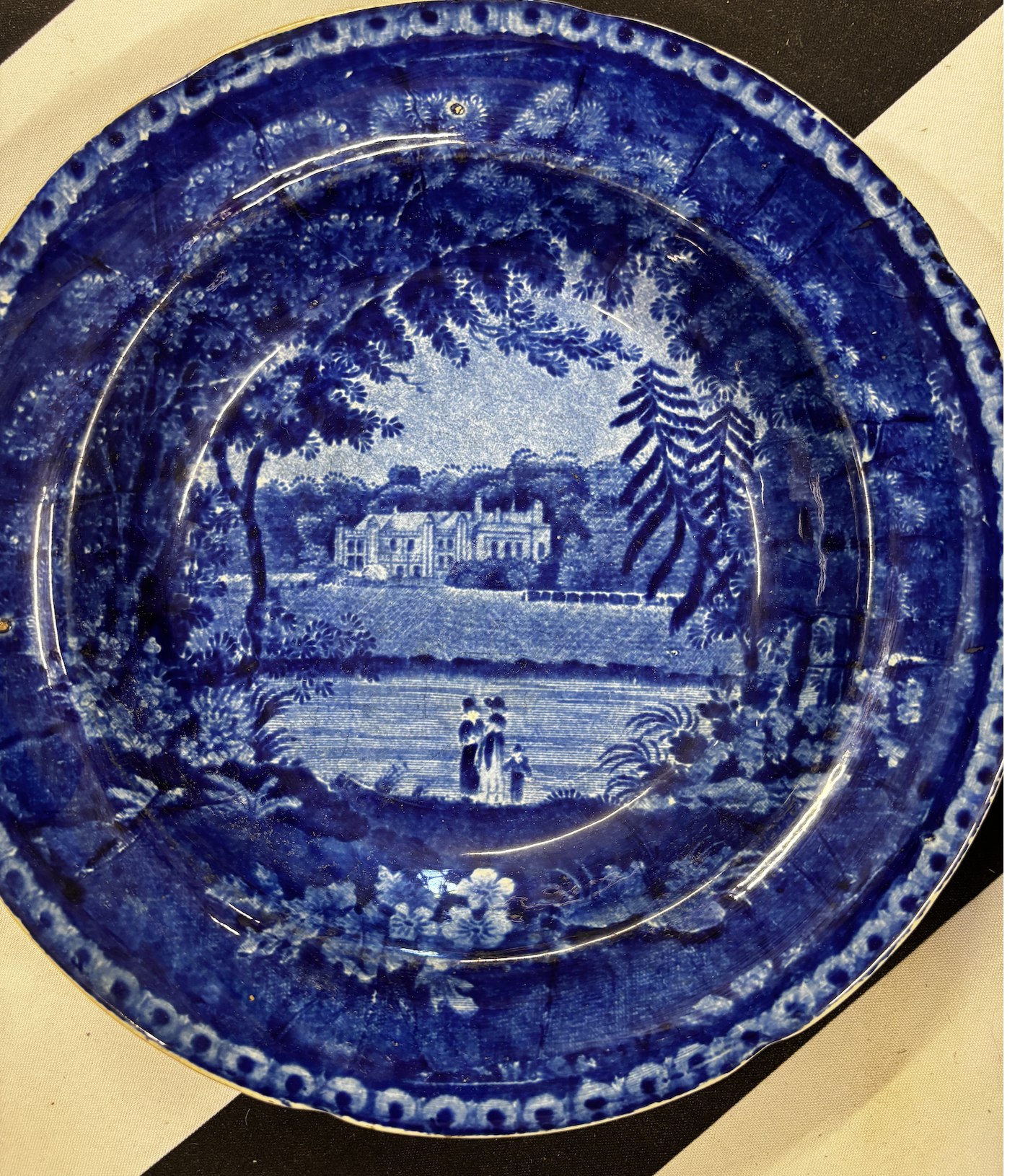 Staffordshire Soup Plate - Wistow Hall c. 1820s