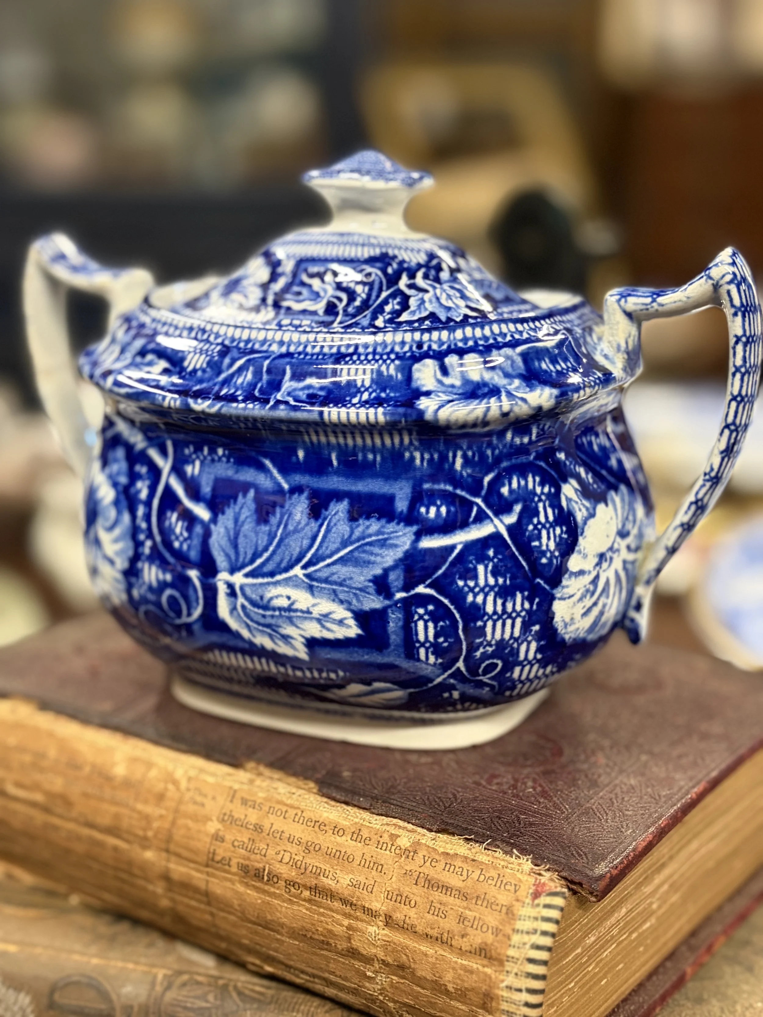 Sugar Pot, Antique Transferware