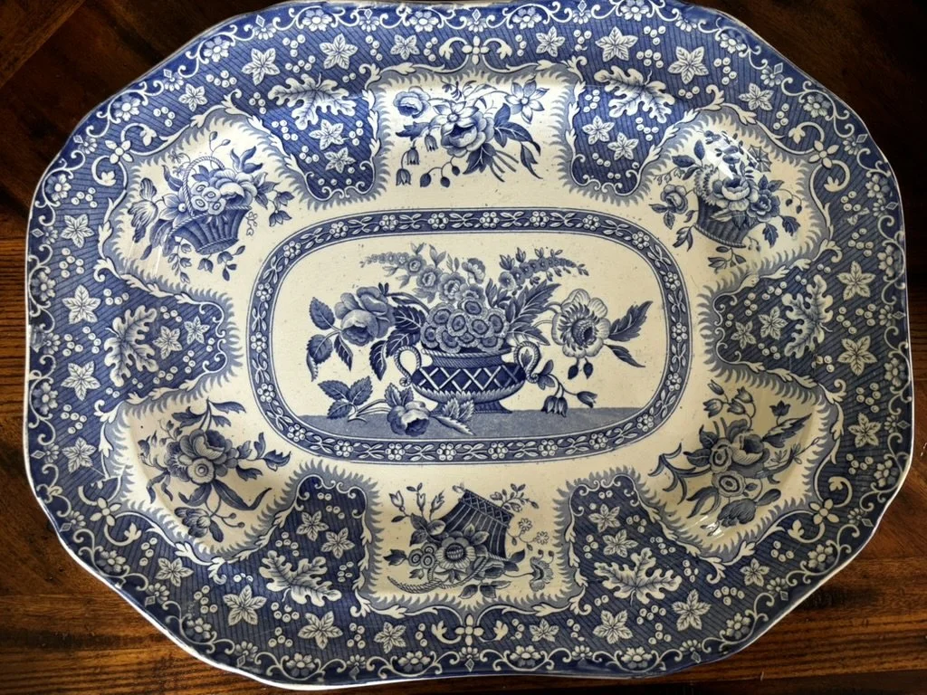 Blue and White Transferware Platter