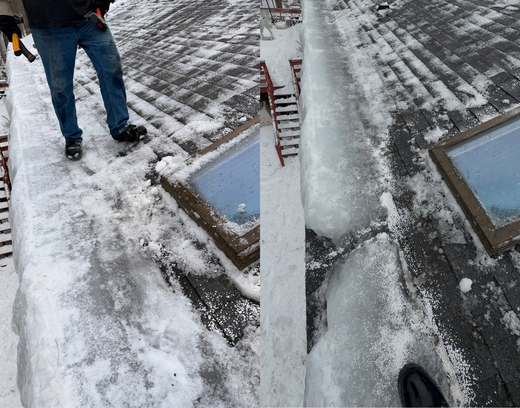 Before and After of Ice Dam Flooding Relief!