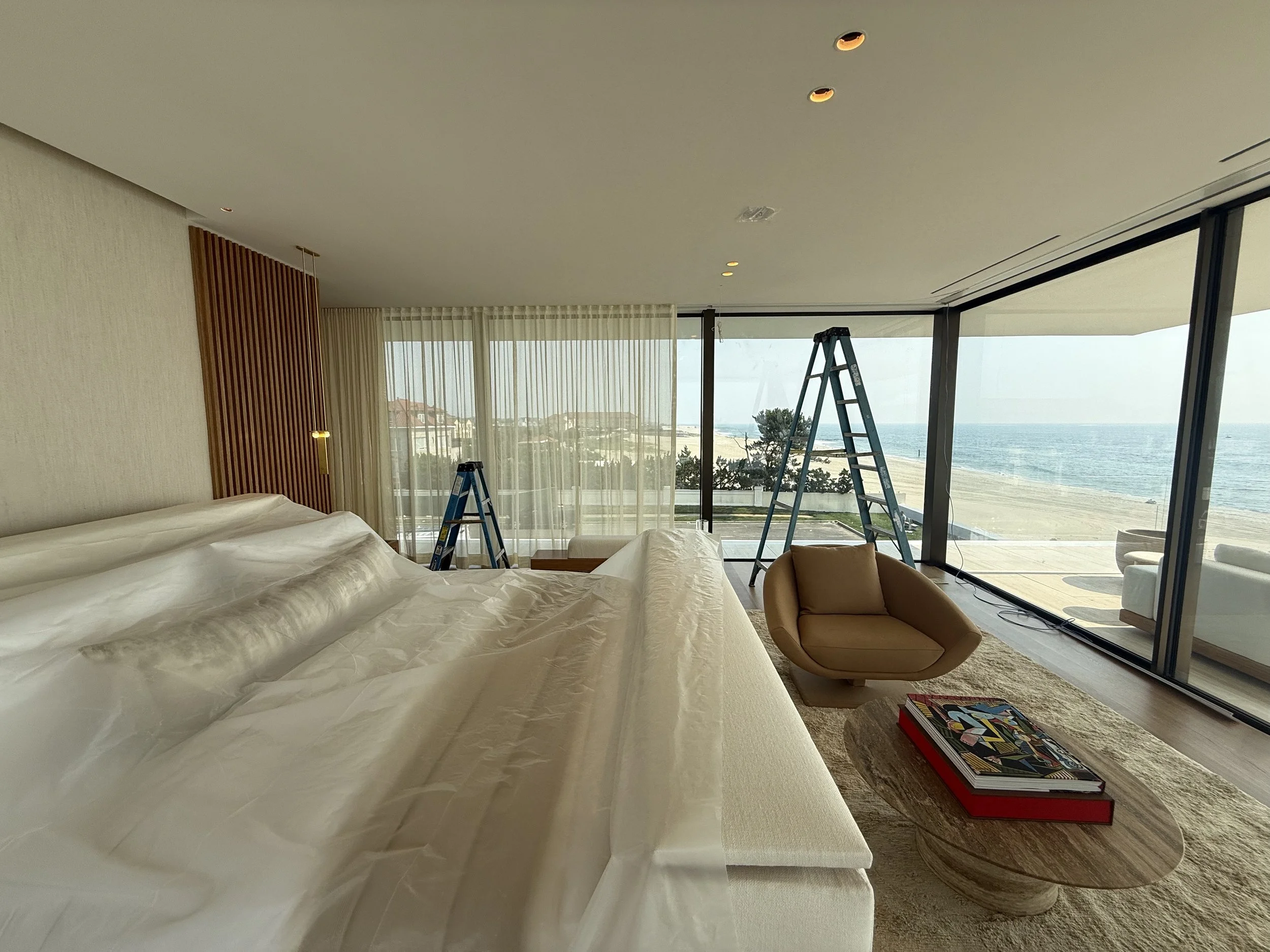 Flowing sheer drapery in a Manhattan residence by Rafael Interiors
