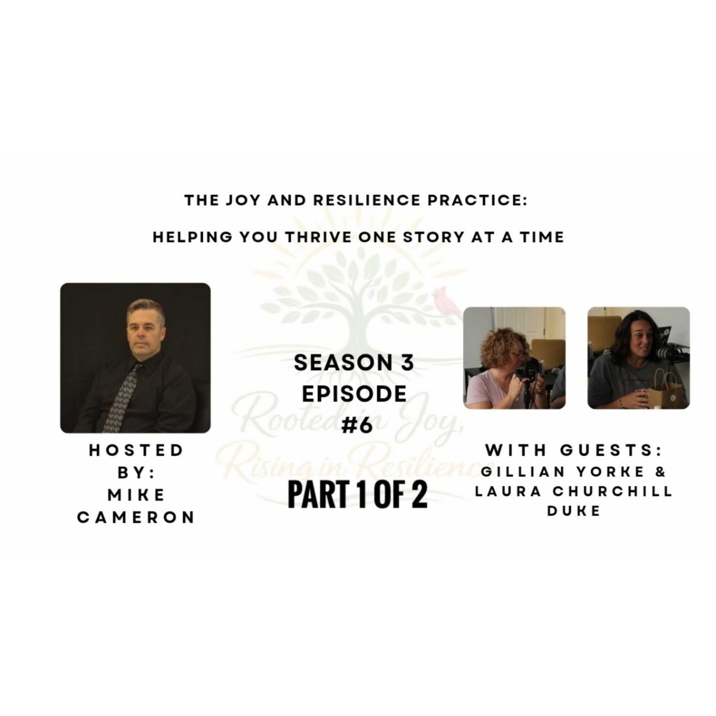 What brought you joy today?
Not this year. Not on your last vacation. Not one of the biggest moments of your life. Today.
In Episode 6, Part 1 of Season 3 of The Joy & Resilience Practice Podcast, Mike Cameron welcomes Gillian Yorke and Laura Churchi