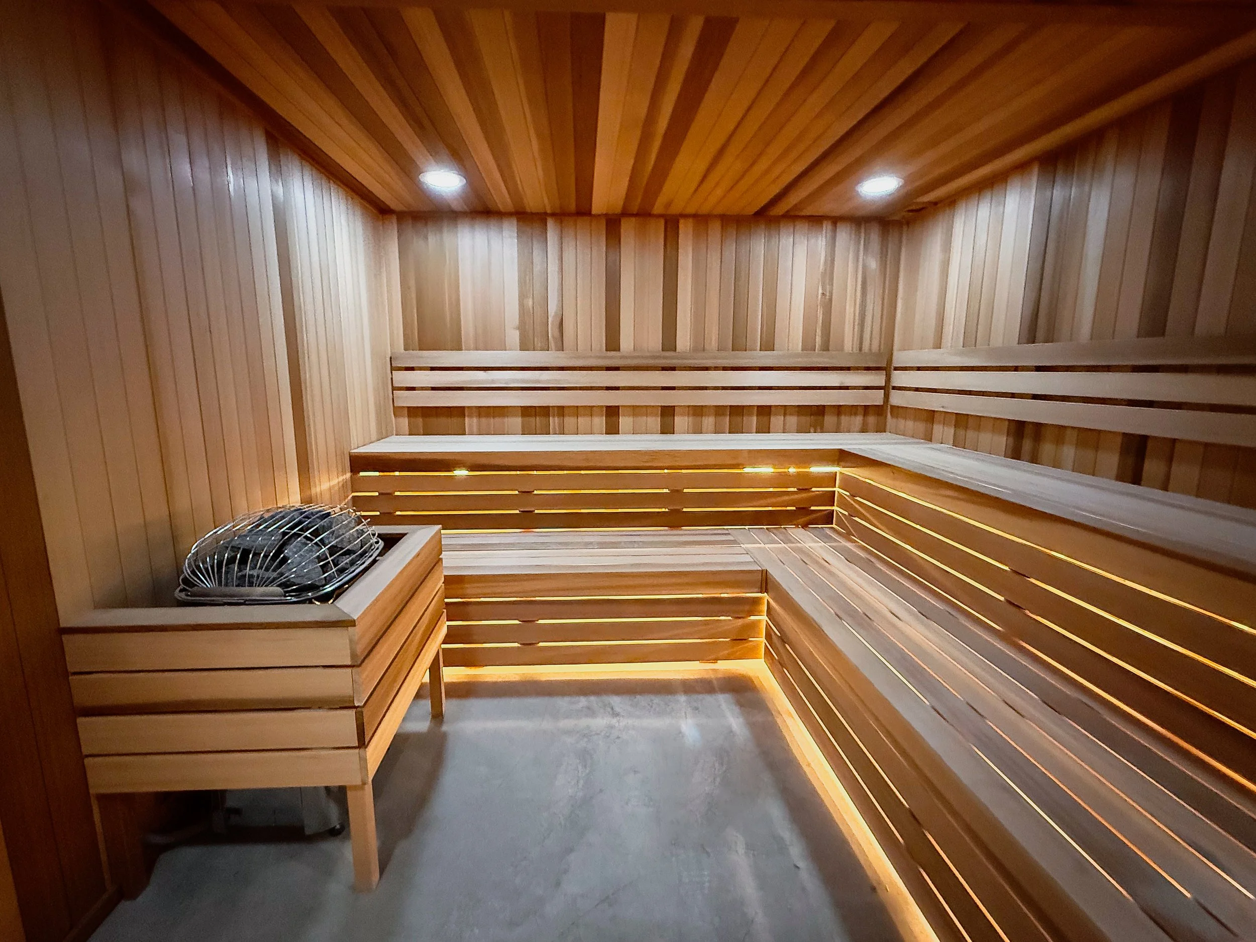 Community sauna at Climate Change contrast therapy in Fort Worth, TX