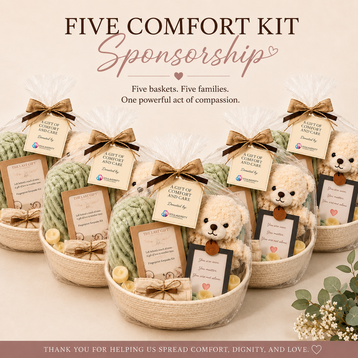Community Comfort Kit Sponsorship — 5 Baskets