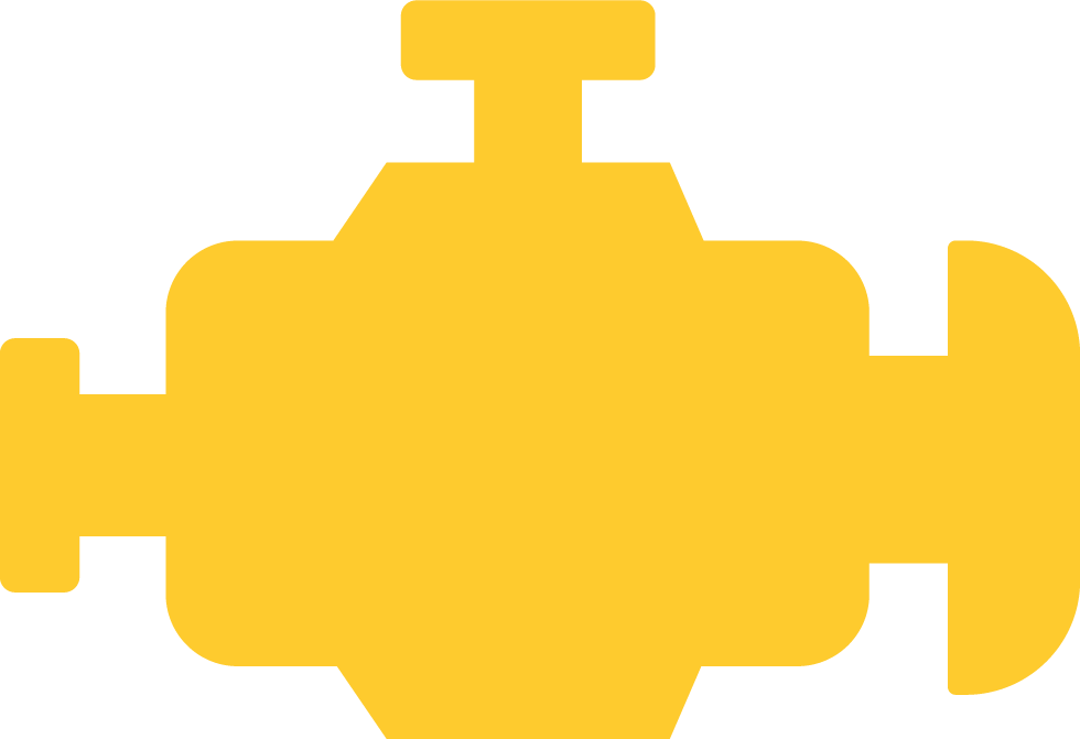 A yellow valve or pipe fitting with a symmetrical design and multiple connection points
