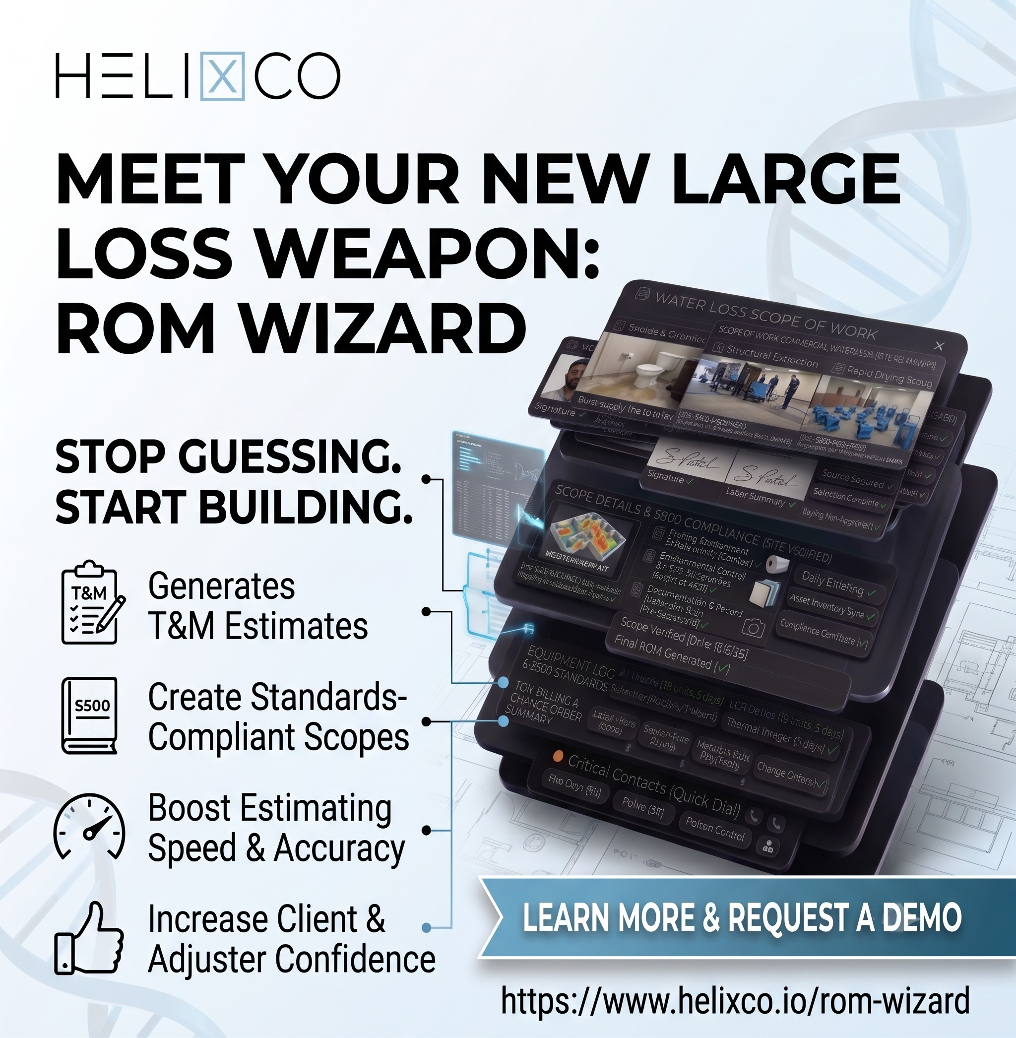 Helixco Launches ROM Wizard for Defensible Commercial Restoration Estimates
