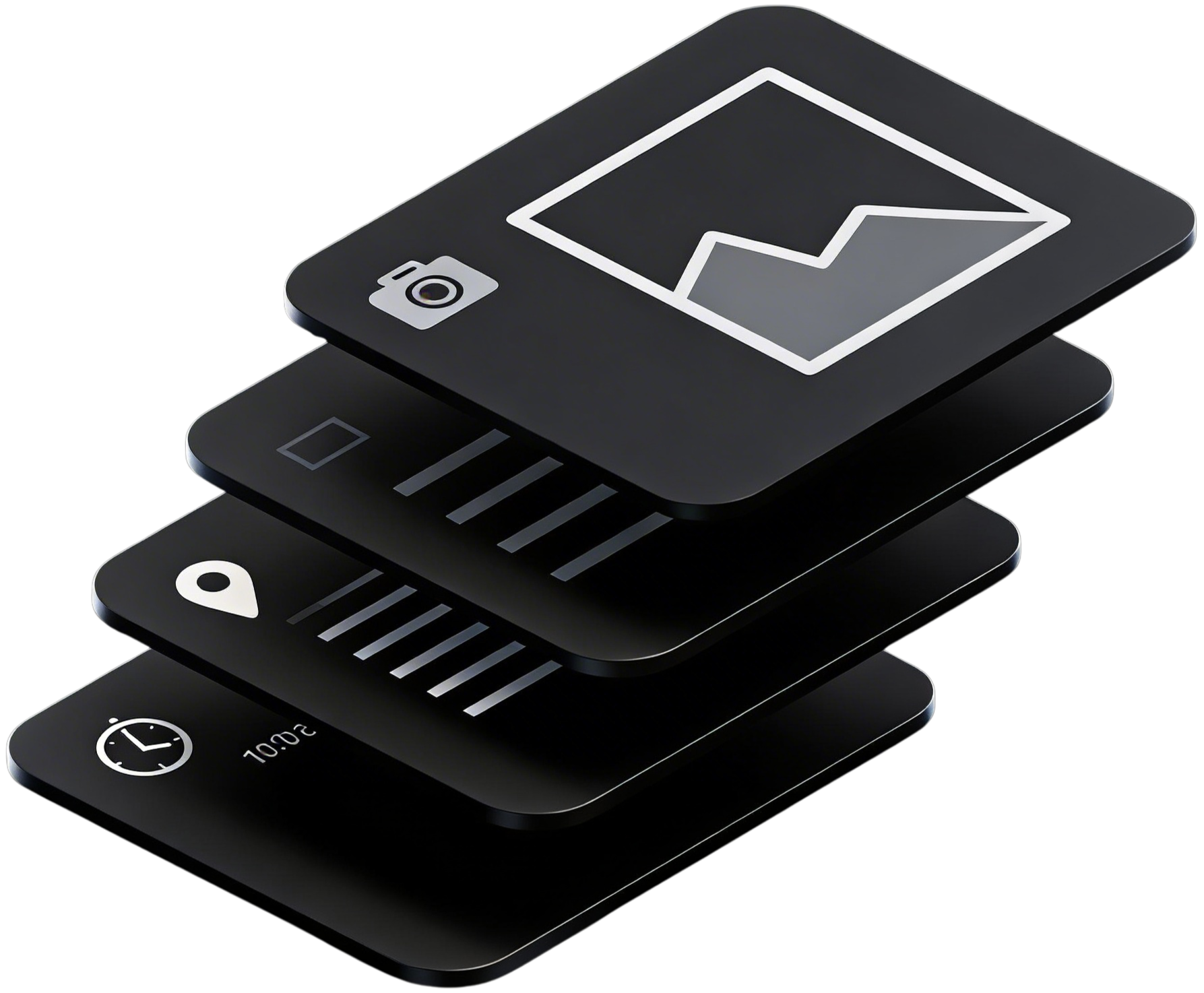 Helixco layered 3D interface representing structured field documentation including photos, geolocation, time tracking, and real time data capture within the platform.
