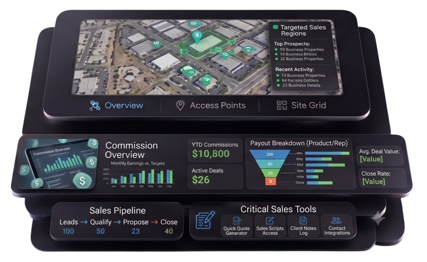 Client access to the ERP to view the essentials. each client can have multiple site ERPs