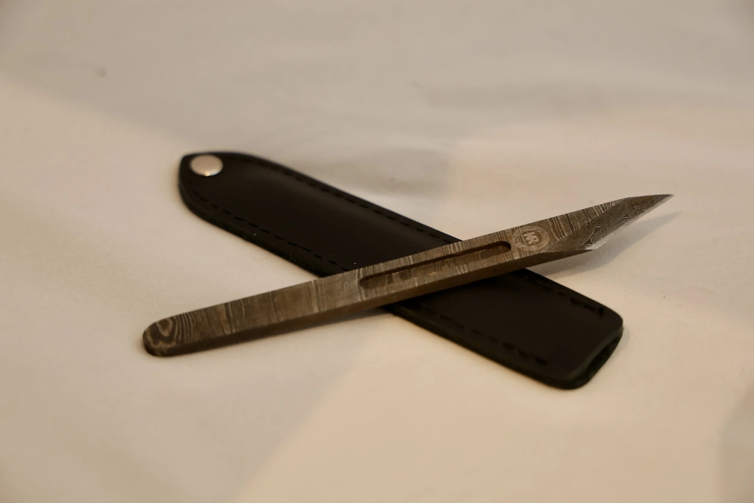 damascus kiridashi style marking knife