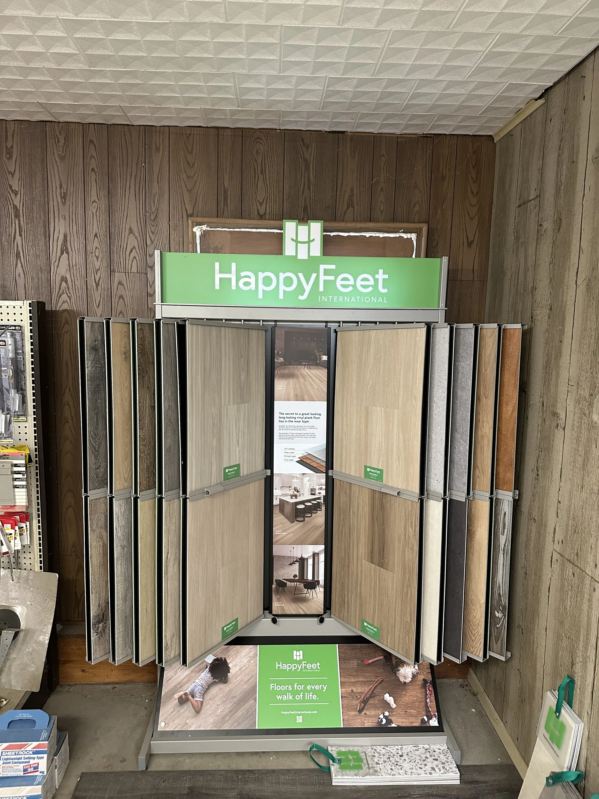 Happy feet flooring located at Schade Builder's Supply