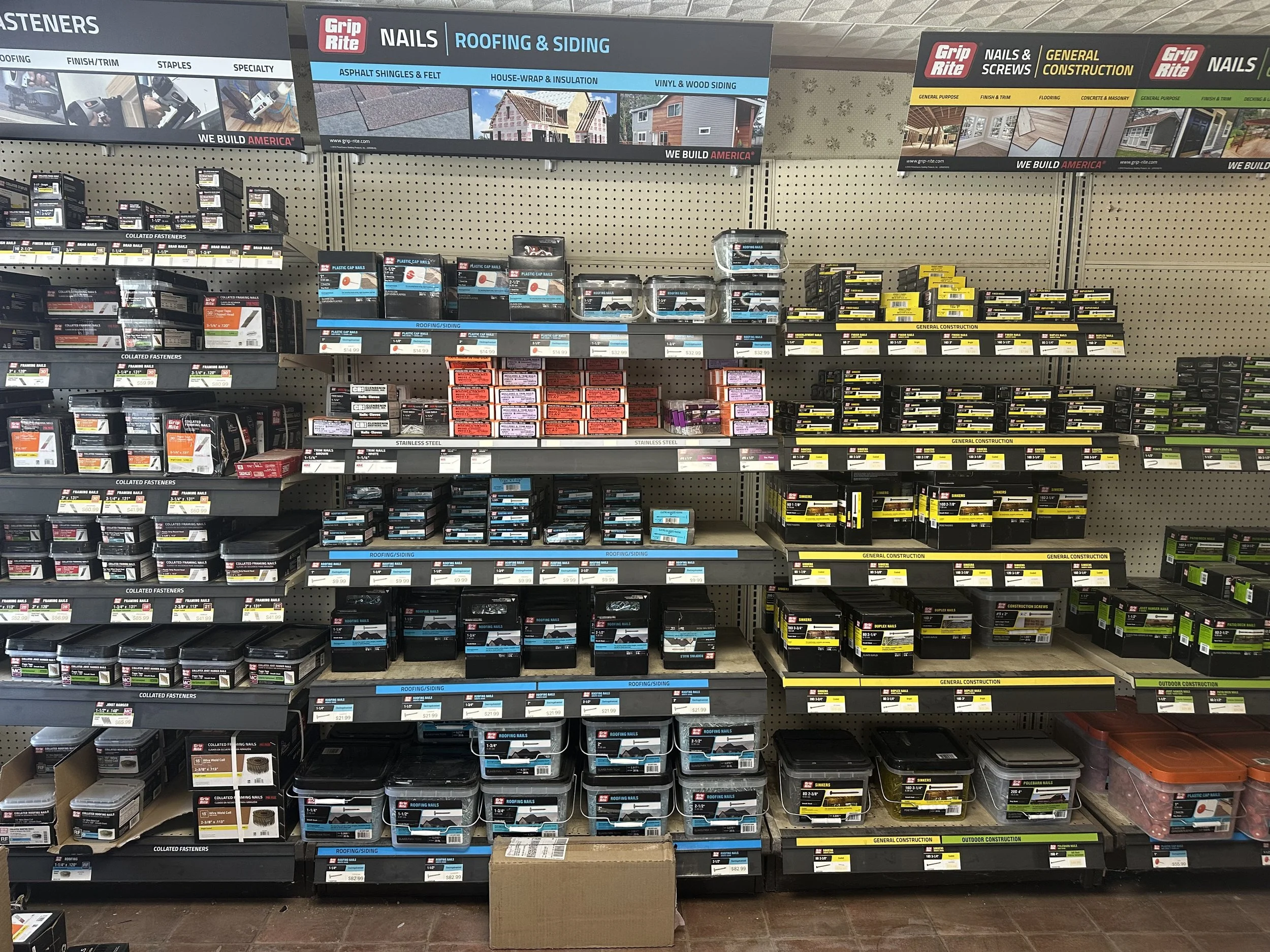 Grip rite Screws and nails located at Schade Builder's Supply