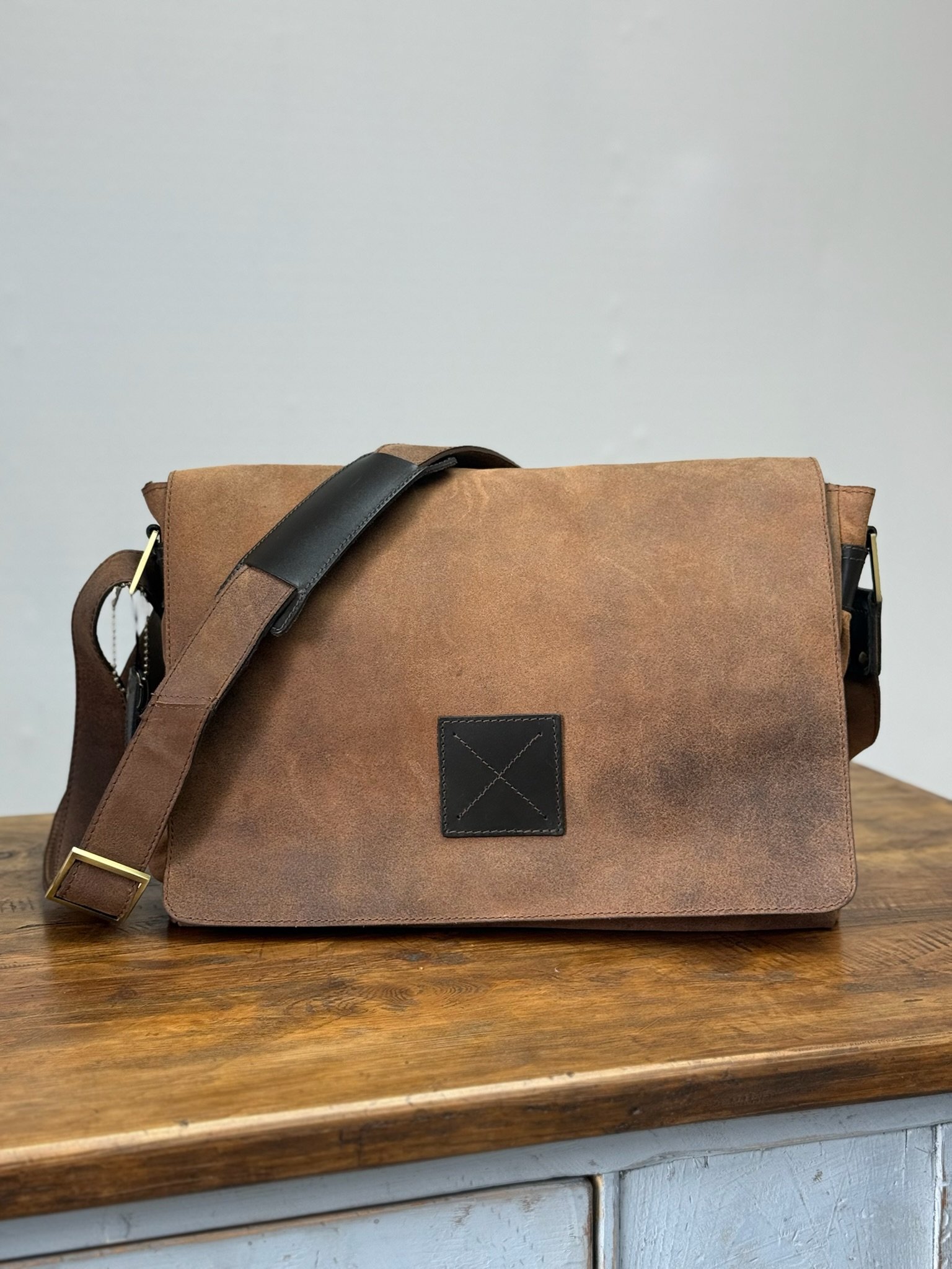 Five Pocket Carry Oiled Leather Messenger Bag