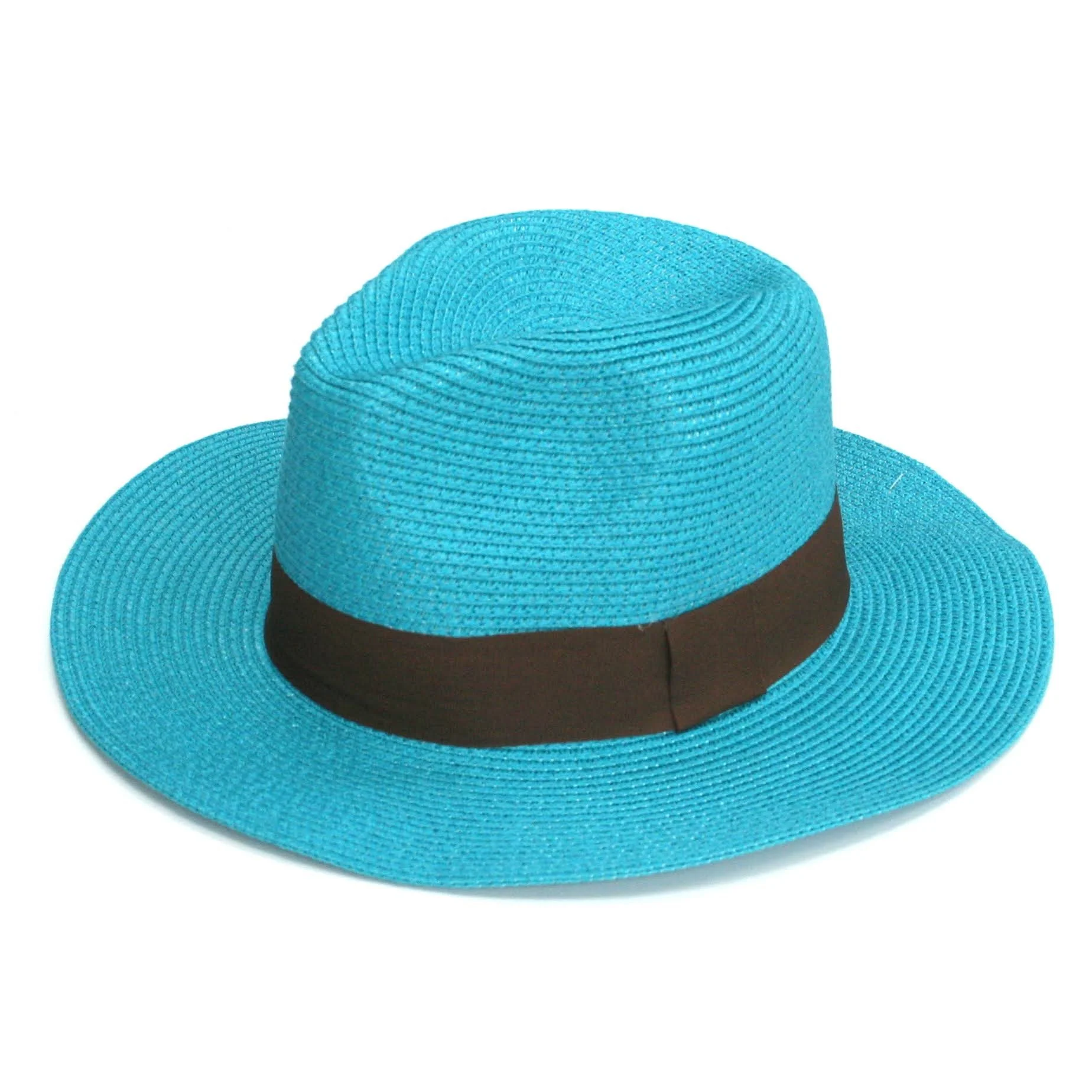 Turquoise Roll Up Panama Hat